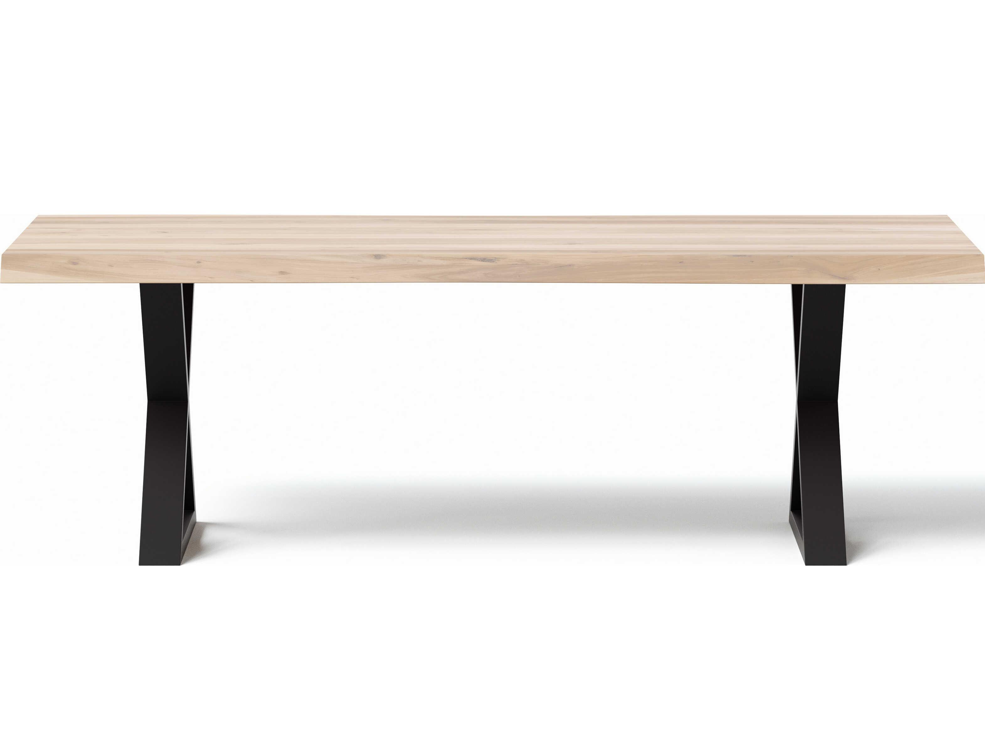 Urbia Brooks Rectangular Wood White Wash Black Dining Table