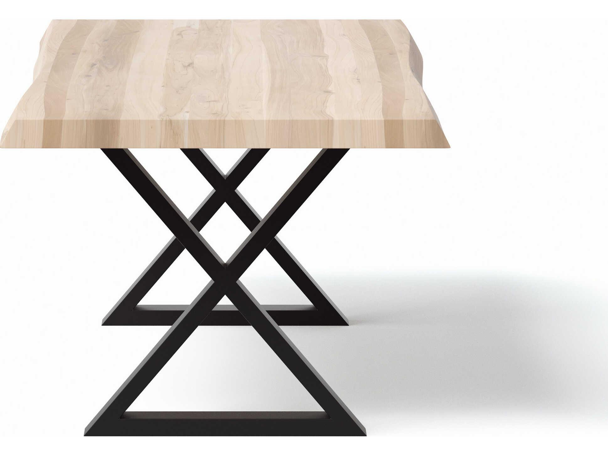 Urbia Brooks Rectangular Wood White Wash Black Dining Table