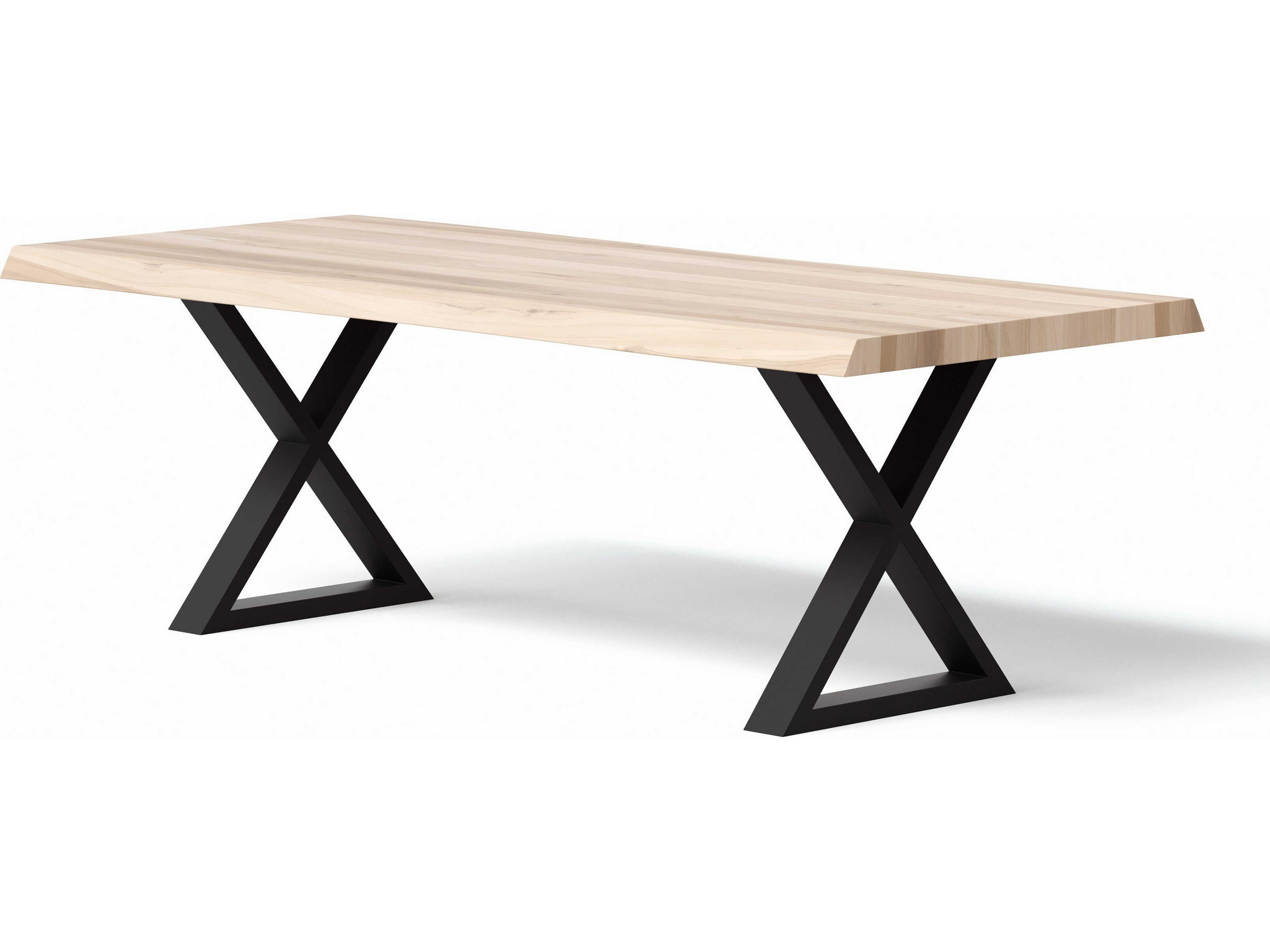 Urbia Brooks Rectangular Wood White Wash Black Dining Table