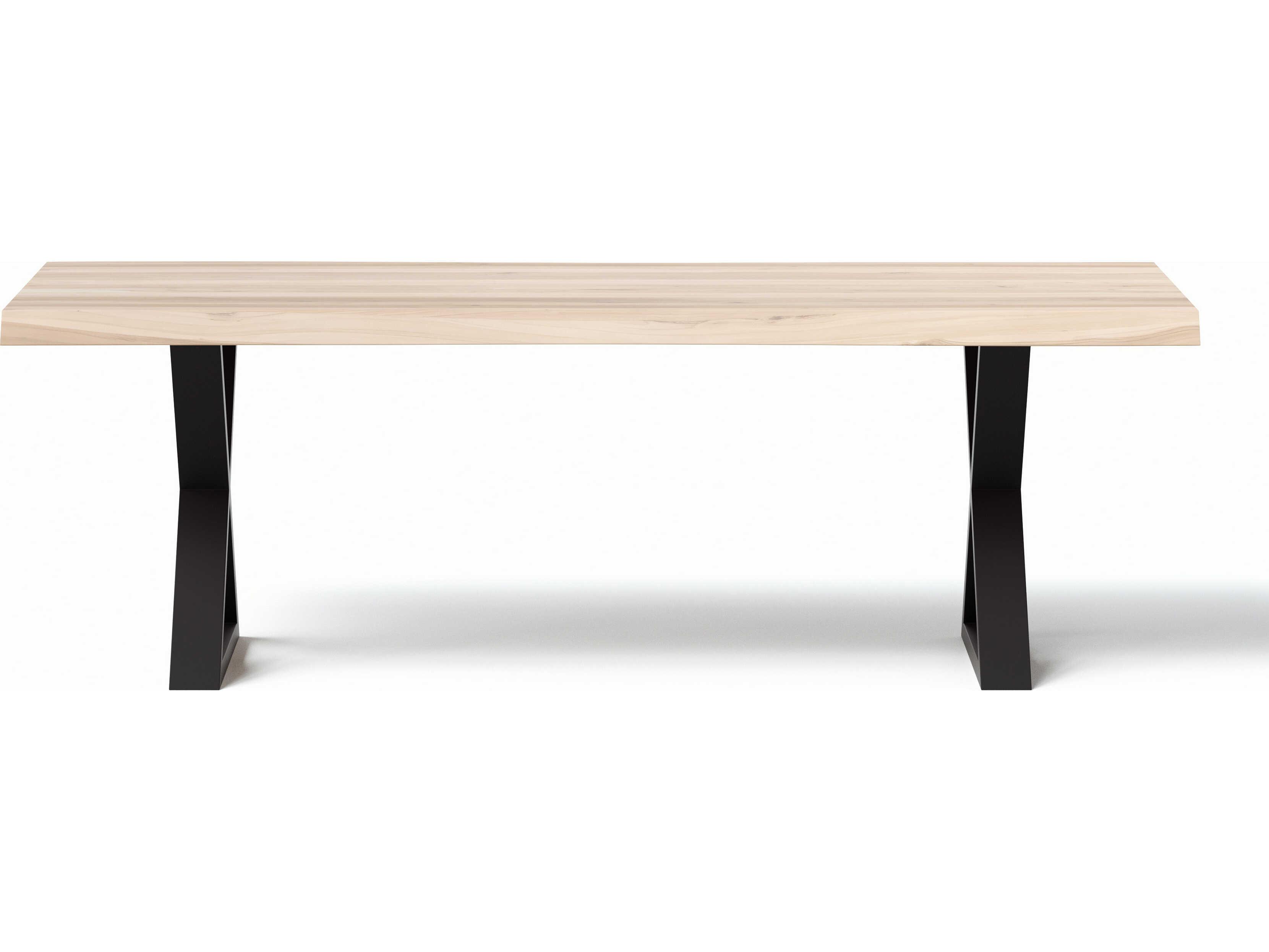 Urbia Brooks Rectangular Wood White Wash Black Dining Table