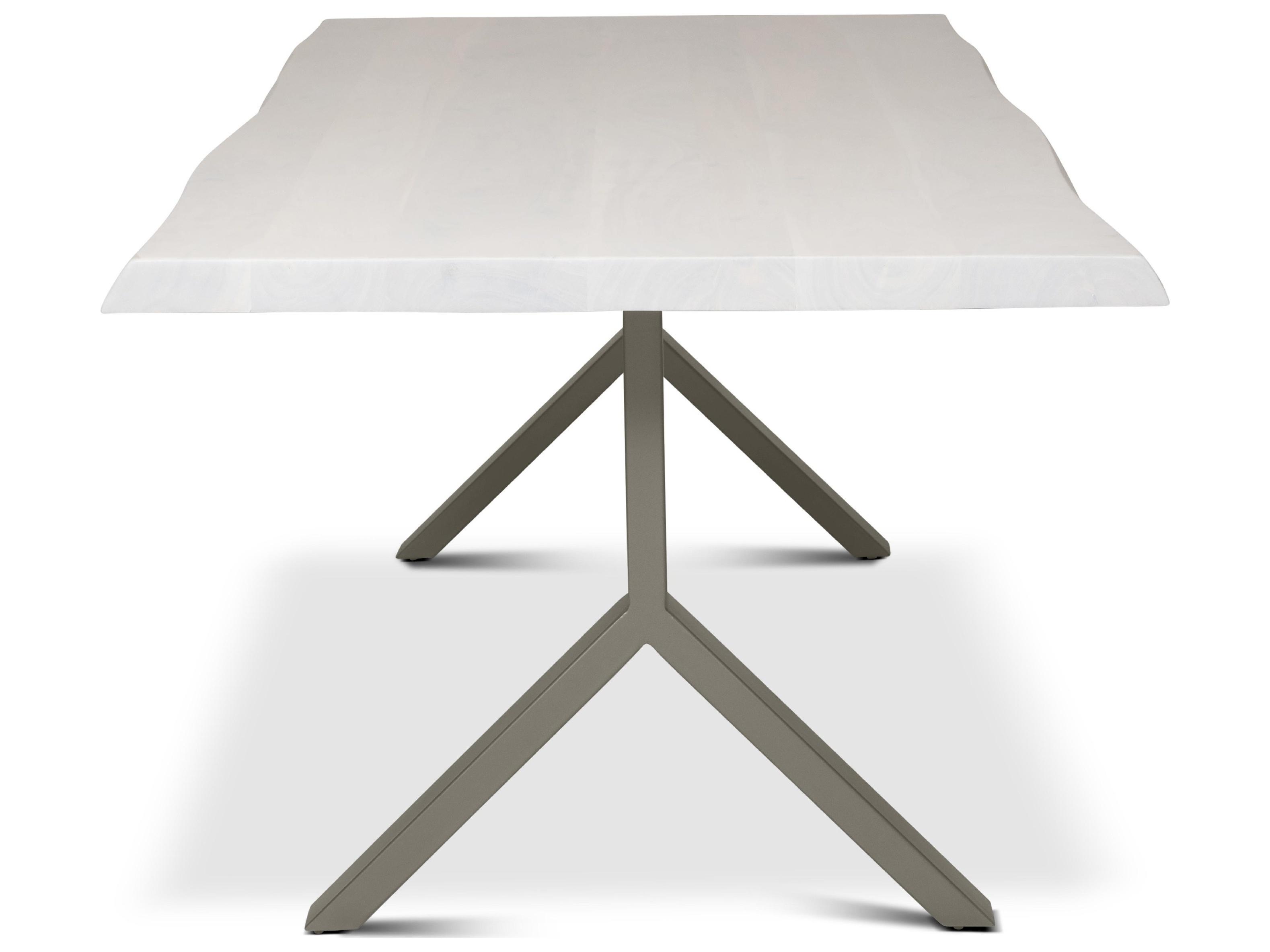 Urbia Brooks Dining Table Y Base White Wash Top Pewter Base