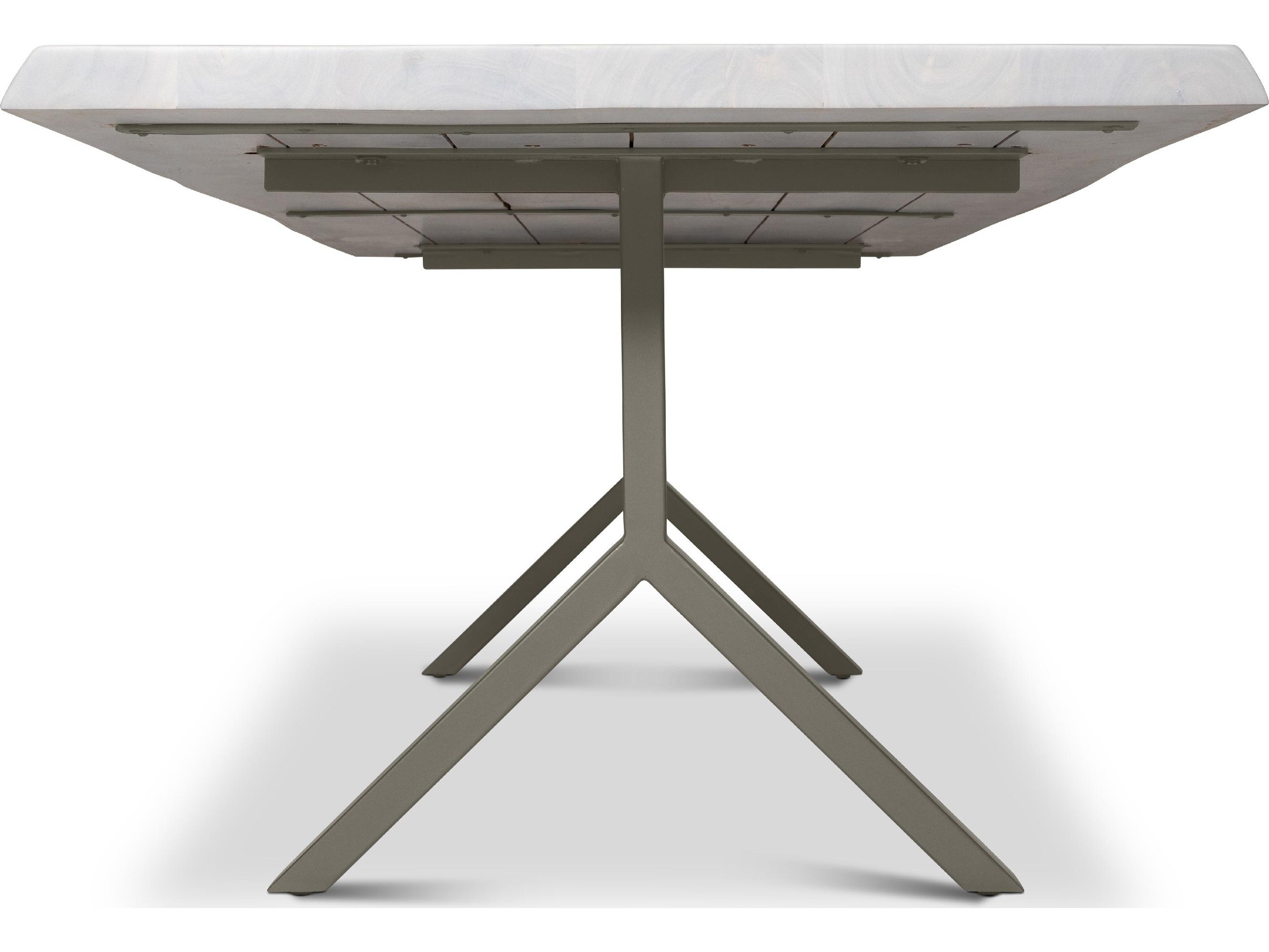 Urbia Brooks Dining Table Y Base White Wash Top Pewter Base