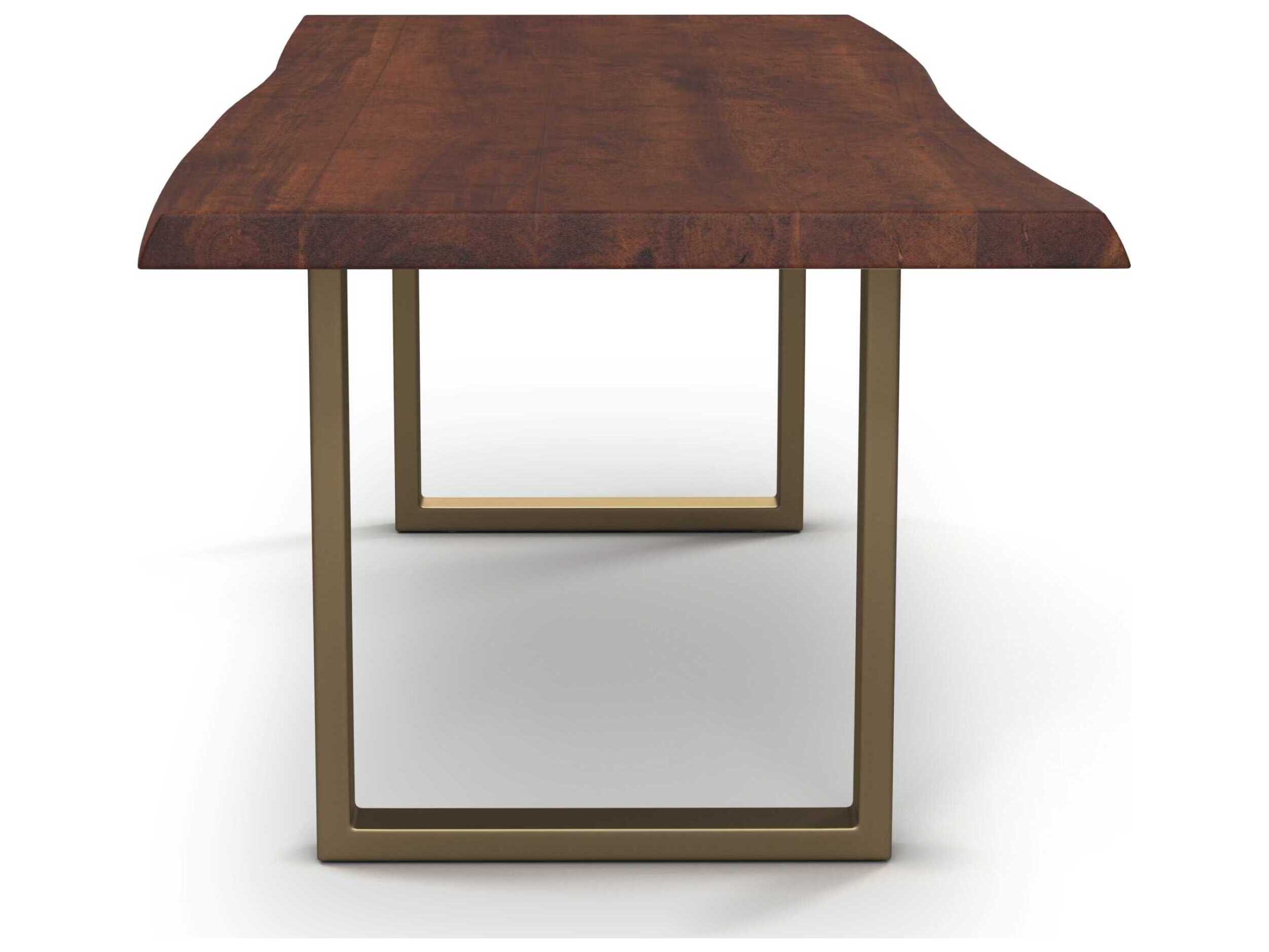Urbia Brooks Rectangular Wood Americano Brass Dining Table