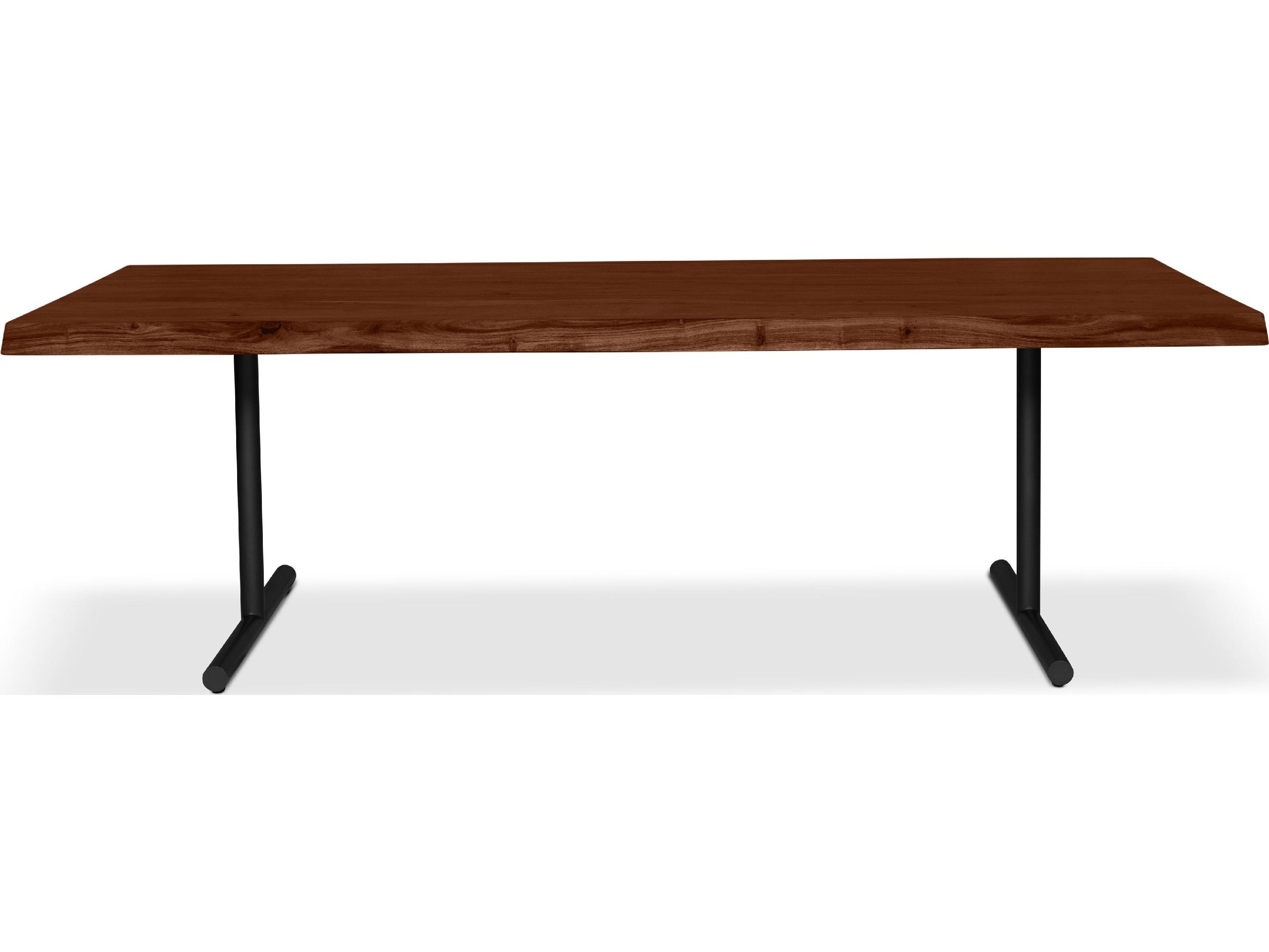 Urbia Brooks Dining Table T Base Americano Top Black Base