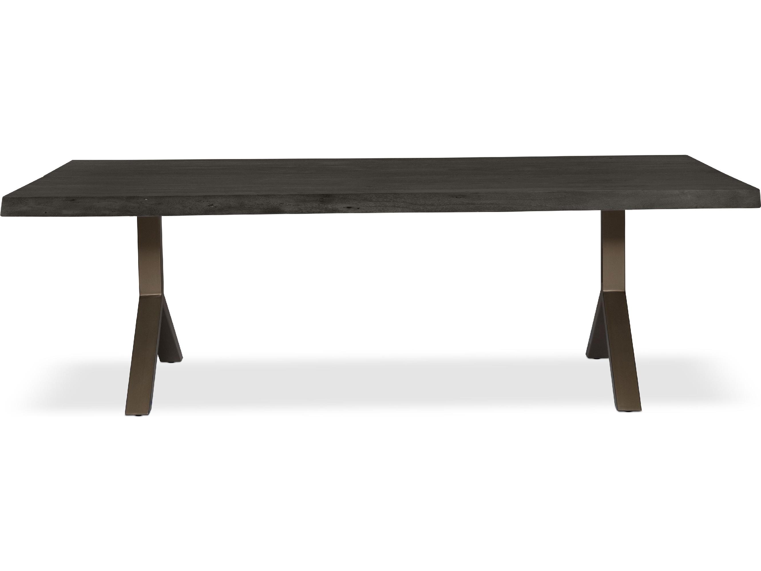 Urbia Brooks Dining Table Y Base Ebonized Top Brass Base