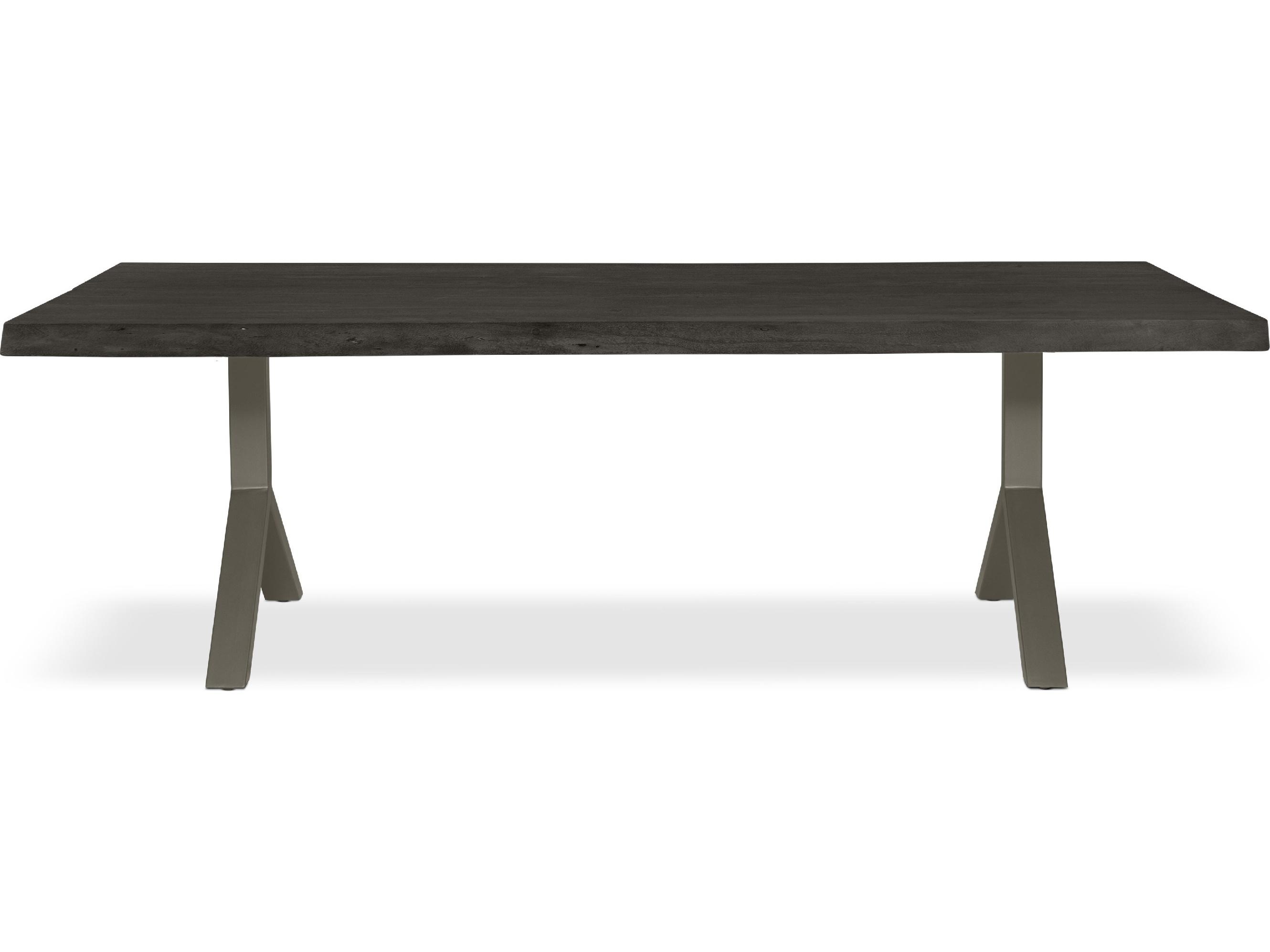 Urbia Brooks Dining Table Y Base Ebonized Top Pewter Base