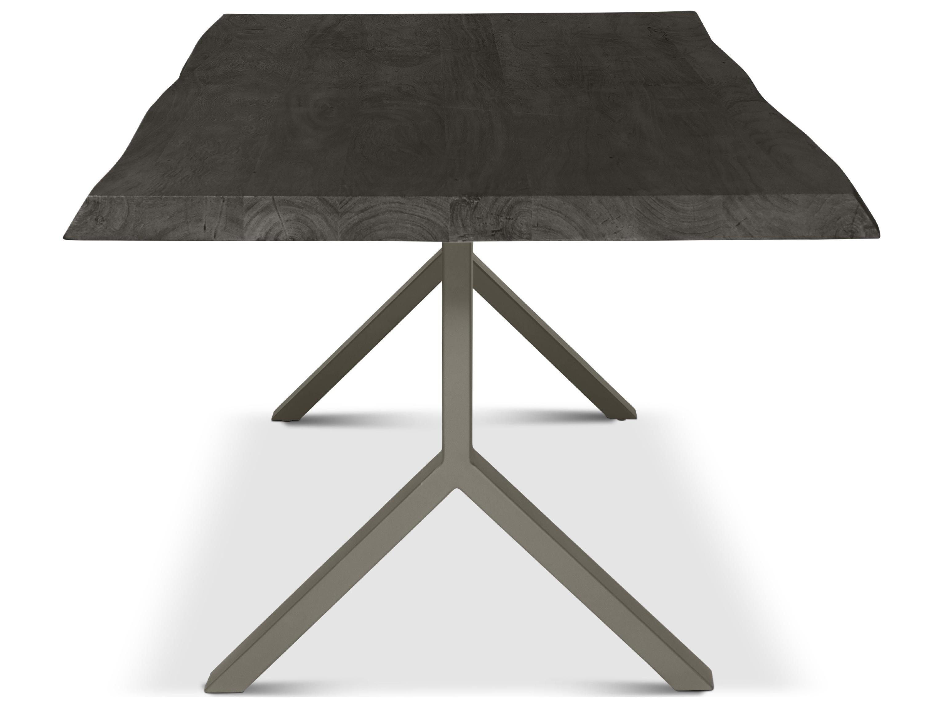 Urbia Brooks Dining Table Y Base Ebonized Top Pewter Base