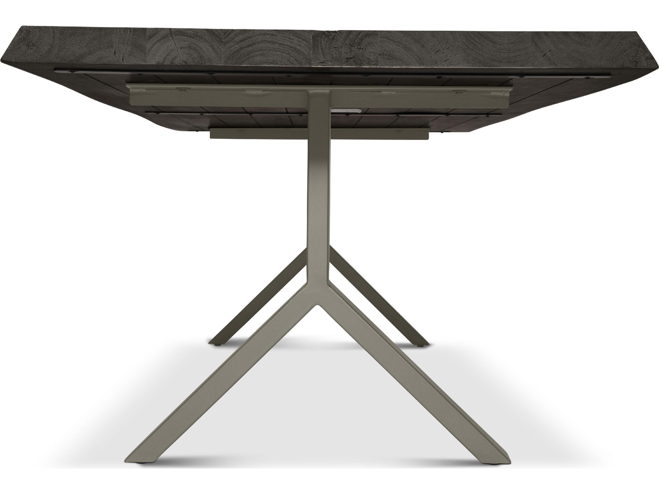 Urbia Brooks Dining Table Y Base Ebonized Top Pewter Base