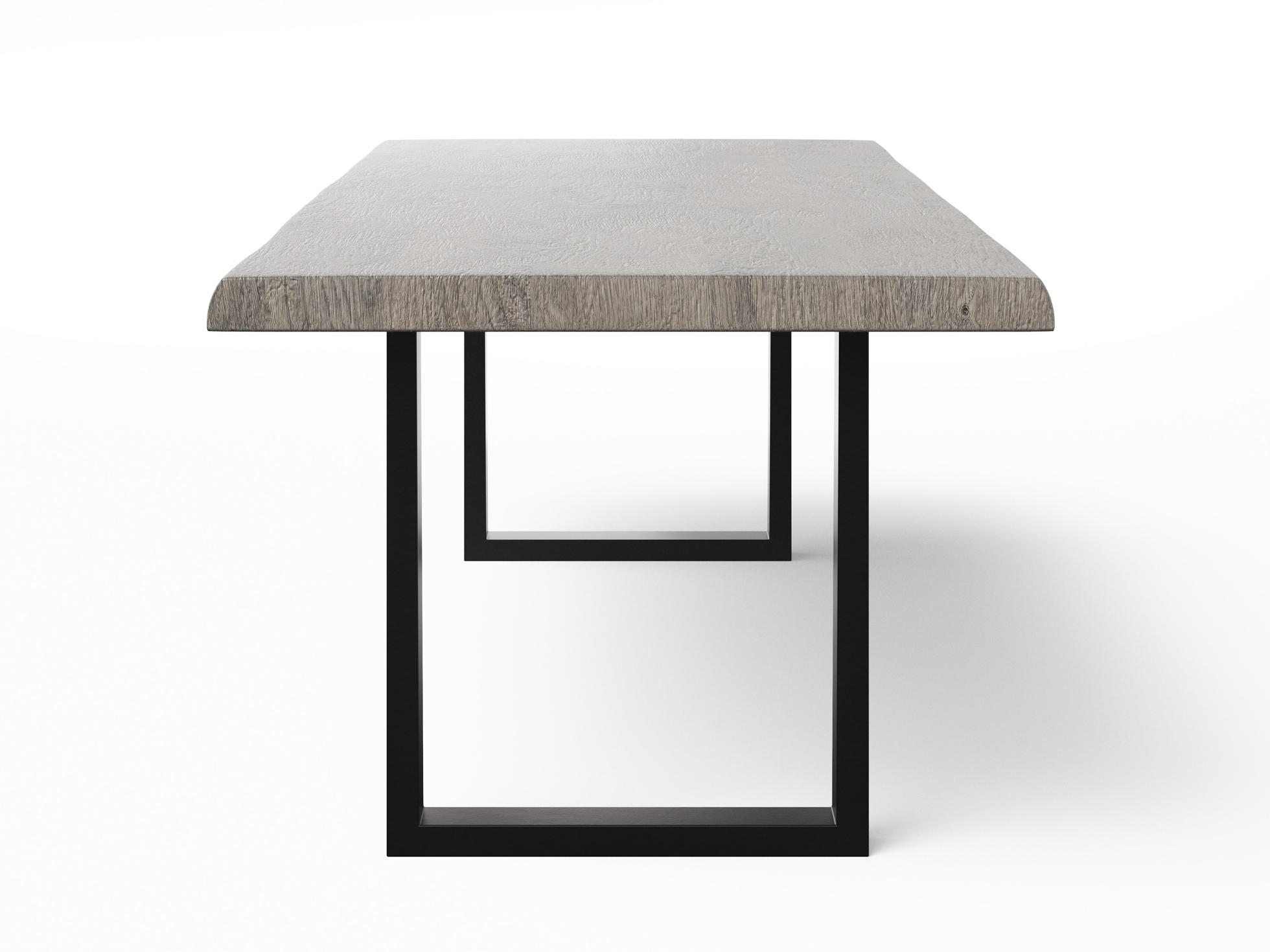 Urbia Brooks Rectangular Wood Sandblasted Grey Black Dining Table