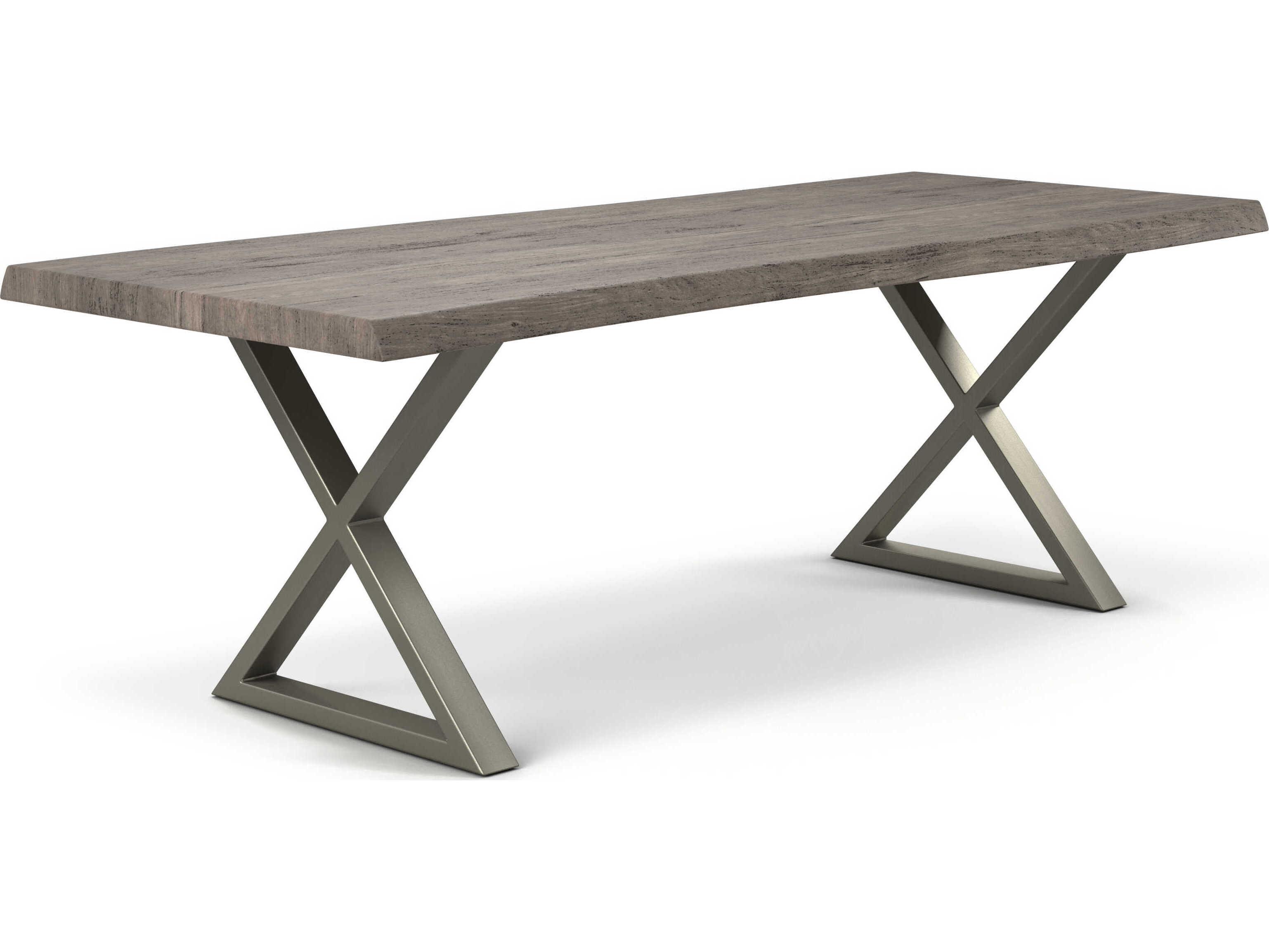 Urbia Brooks Rectangular Wood Sandblasted Grey Pewter Dining Table
