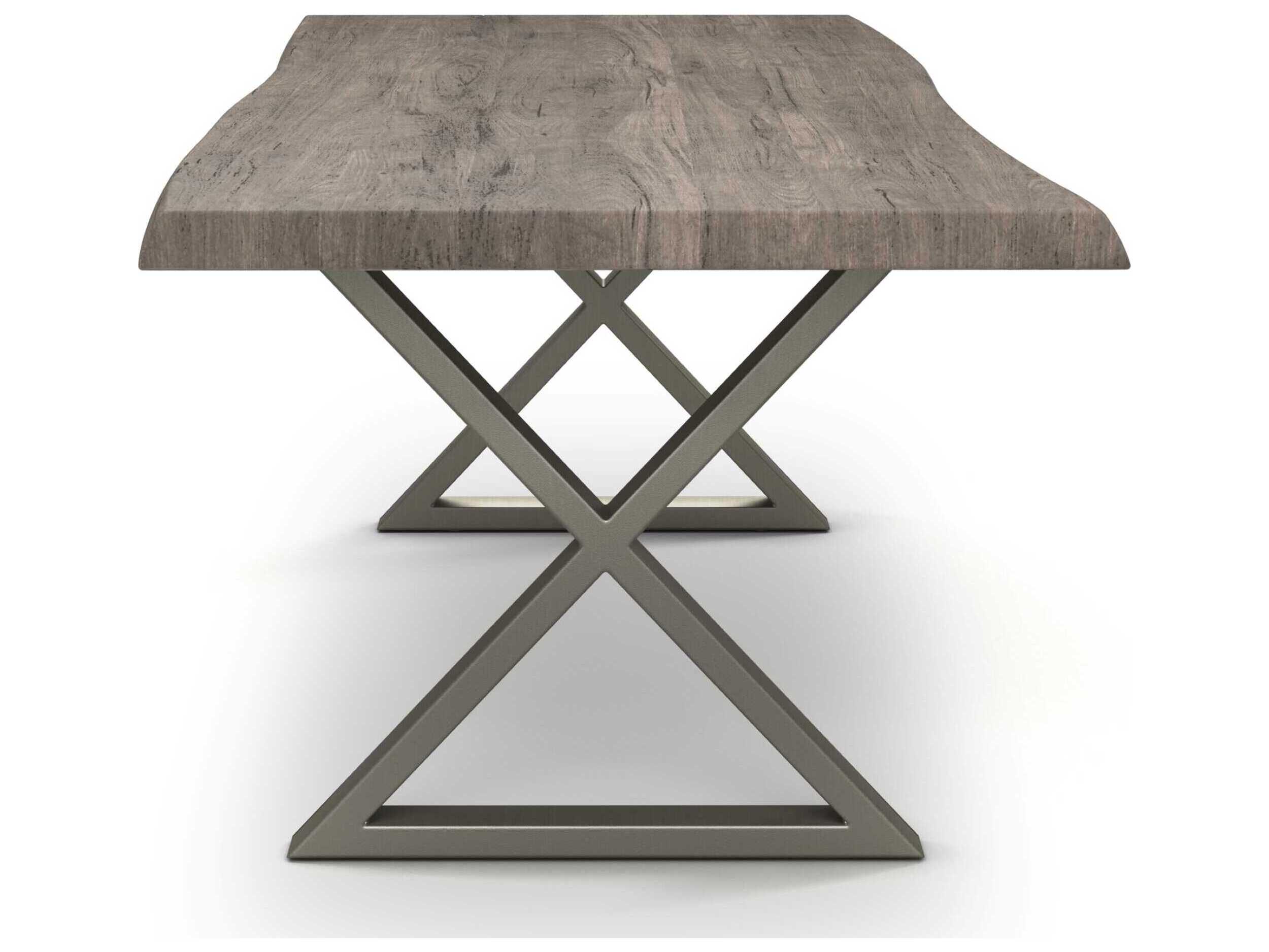 Urbia Brooks Rectangular Wood Sandblasted Grey Pewter Dining Table