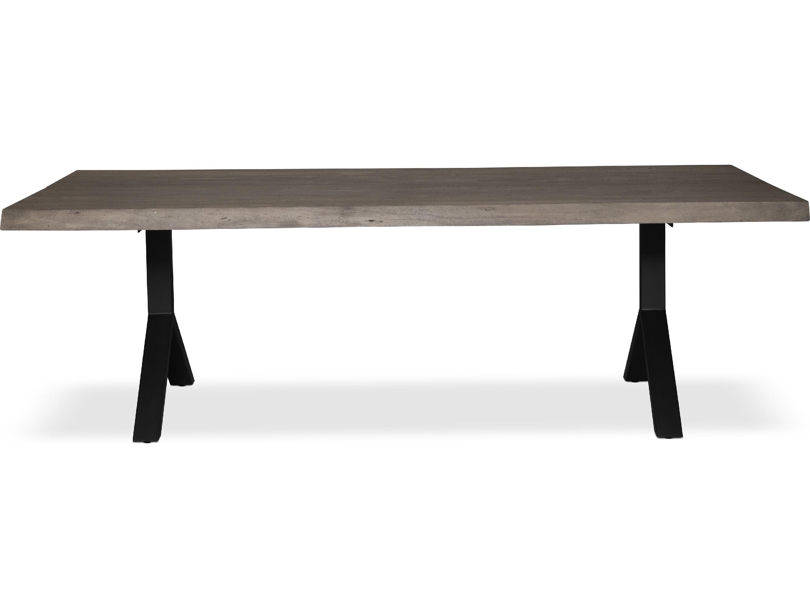 Urbia Brooks Dining Table Y Base Sandblasted Grey Top Black Base