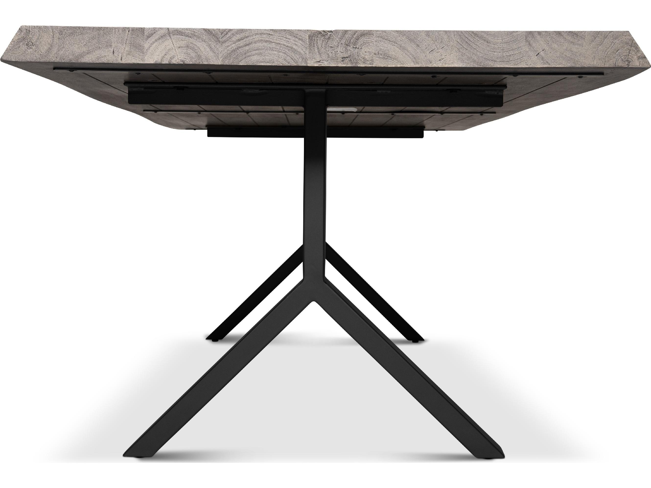 Urbia Brooks Dining Table Y Base Sandblasted Grey Top Black Base