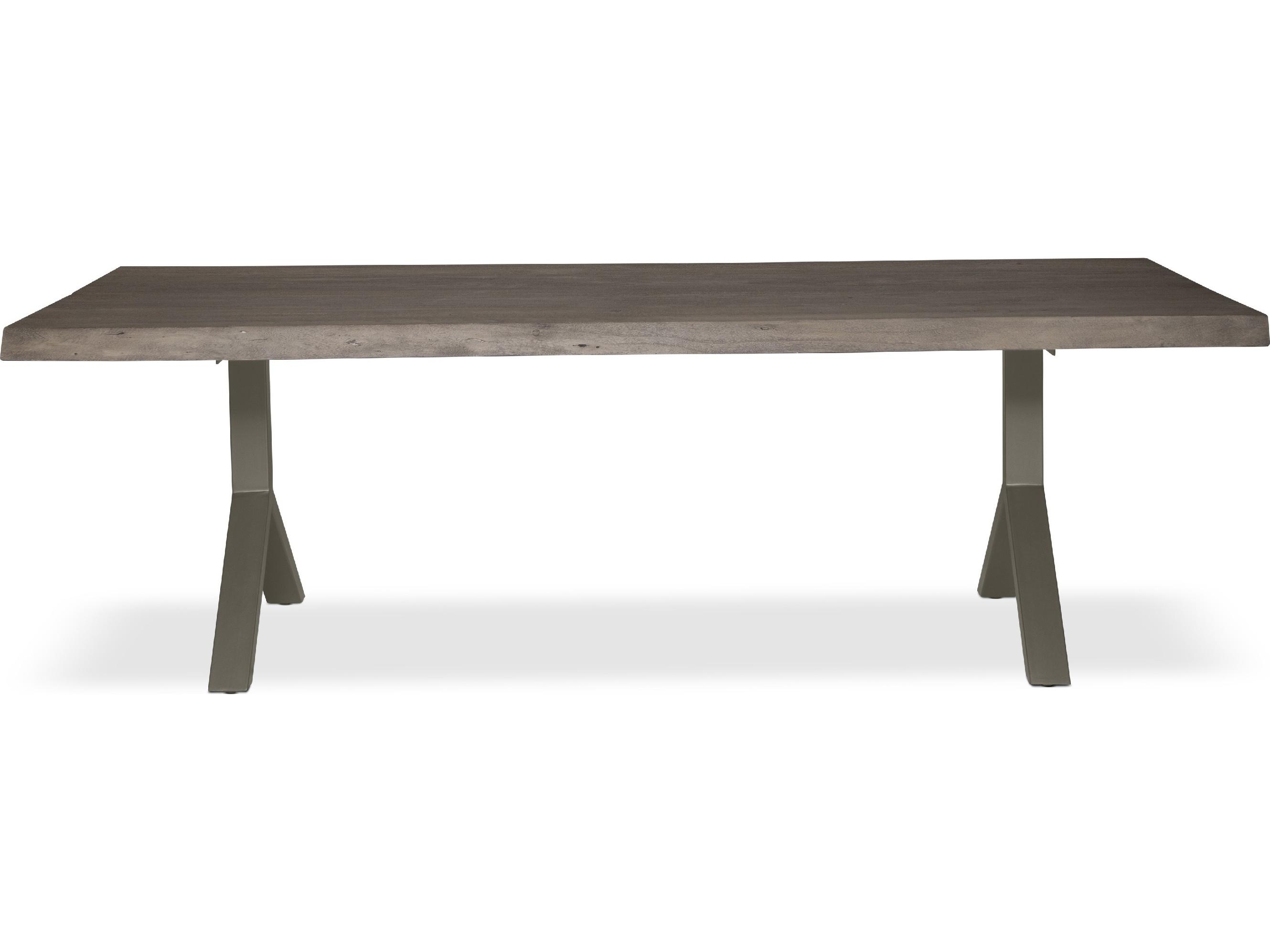 Urbia Brooks Dining Table Y Base Sandblasted Grey Top Pewter Base