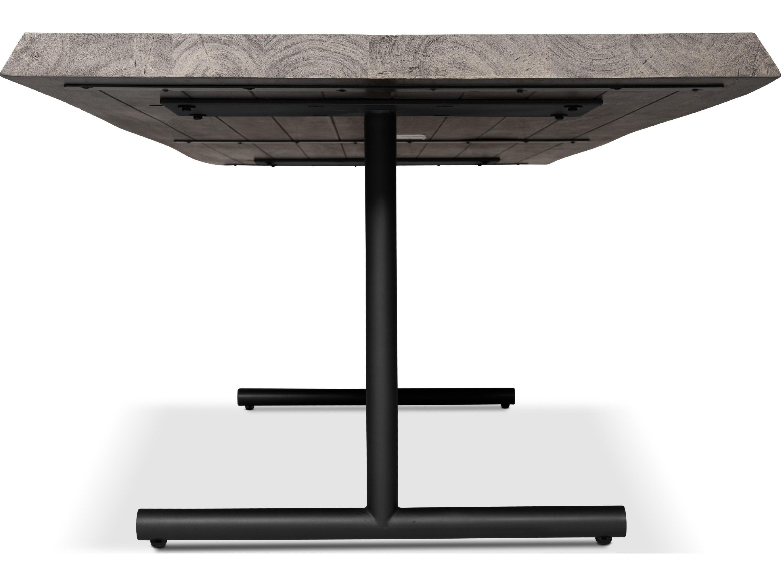 Urbia Brooks Dining Table T Base Sandblasted Grey Top Black Base