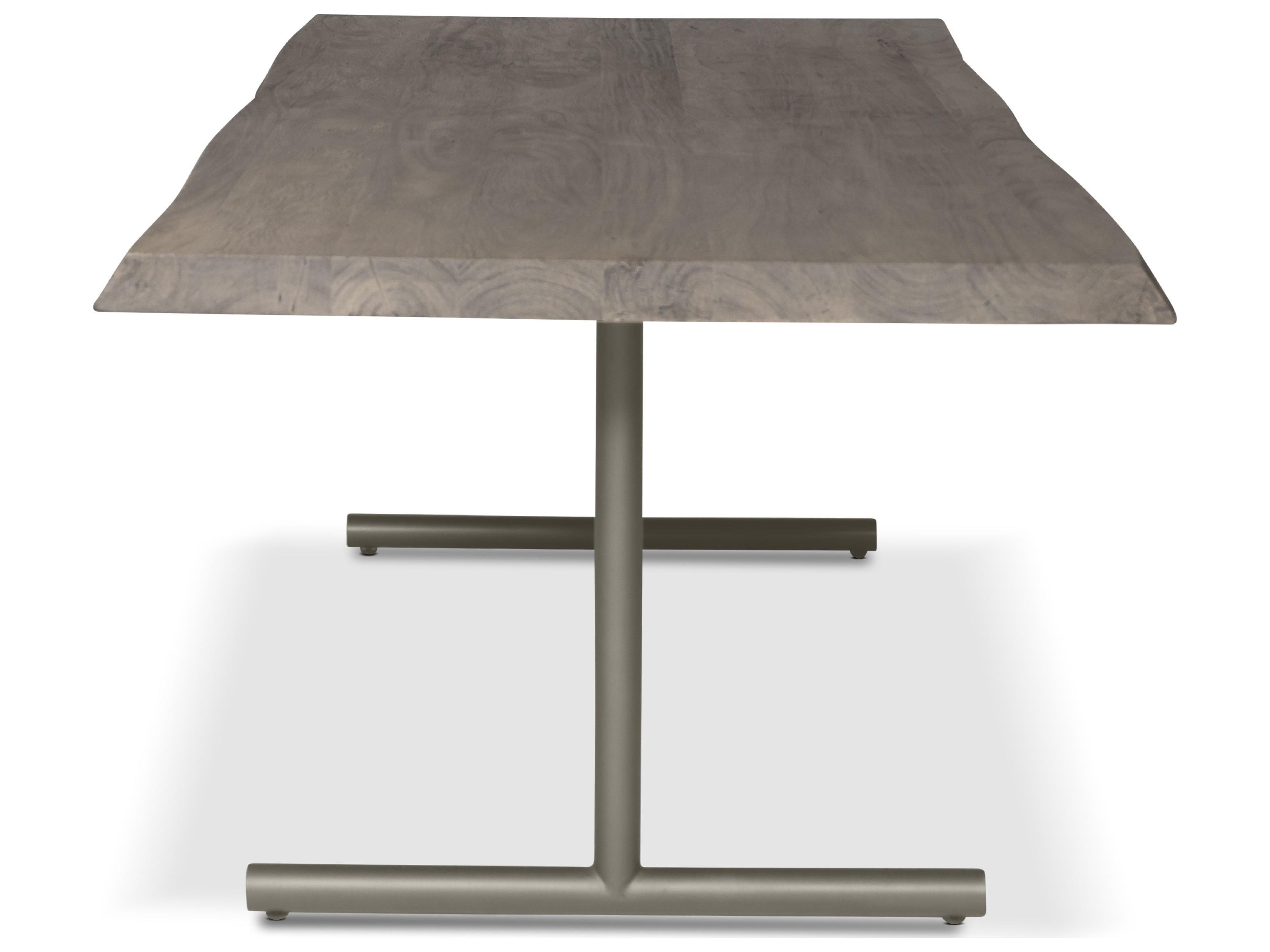 Urbia Brooks Dining Table T Base Sandblasted Grey Top Pewter Base