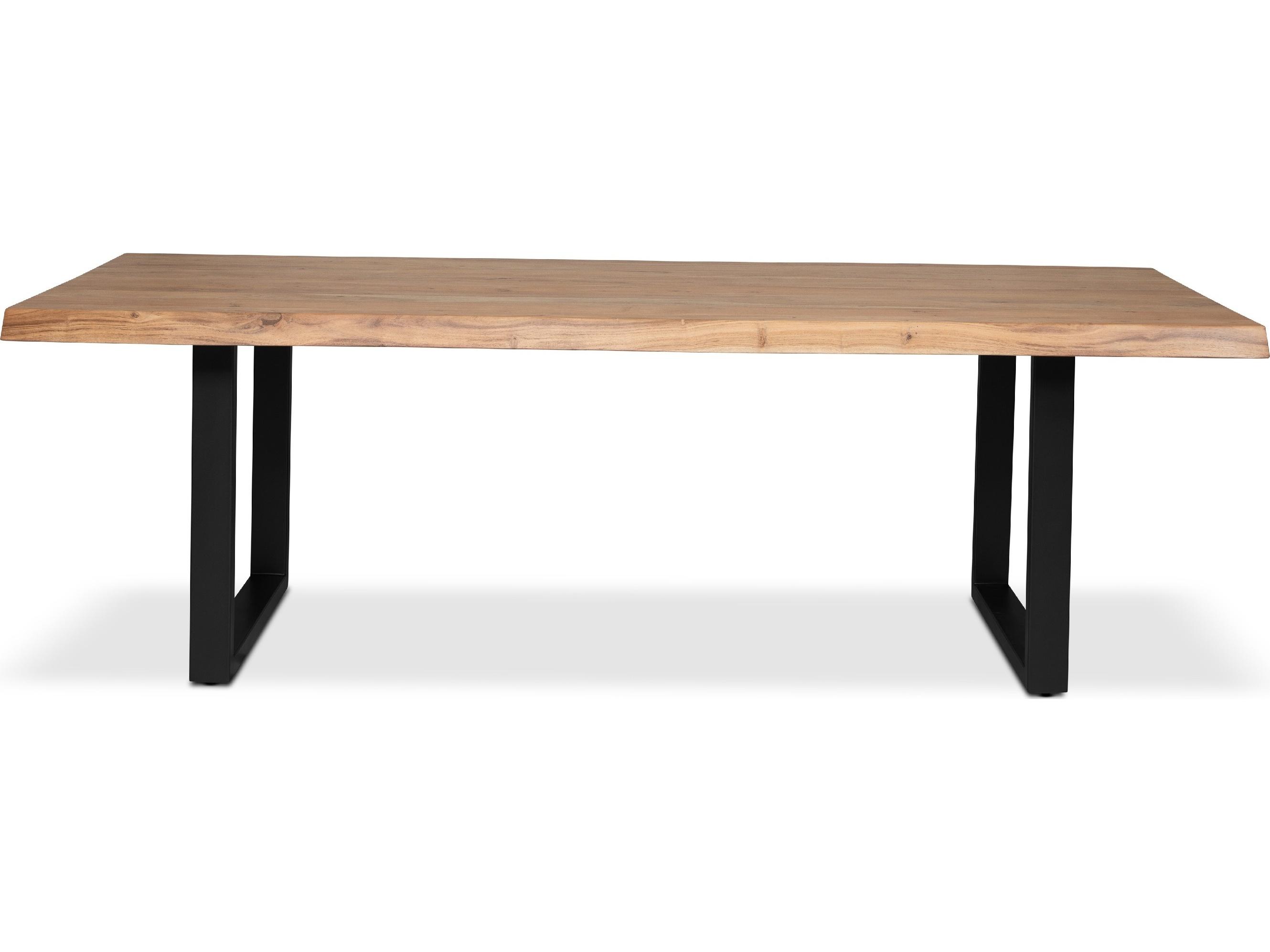 Urbia Brooks Dining Table U Base Teak Top Black Base
