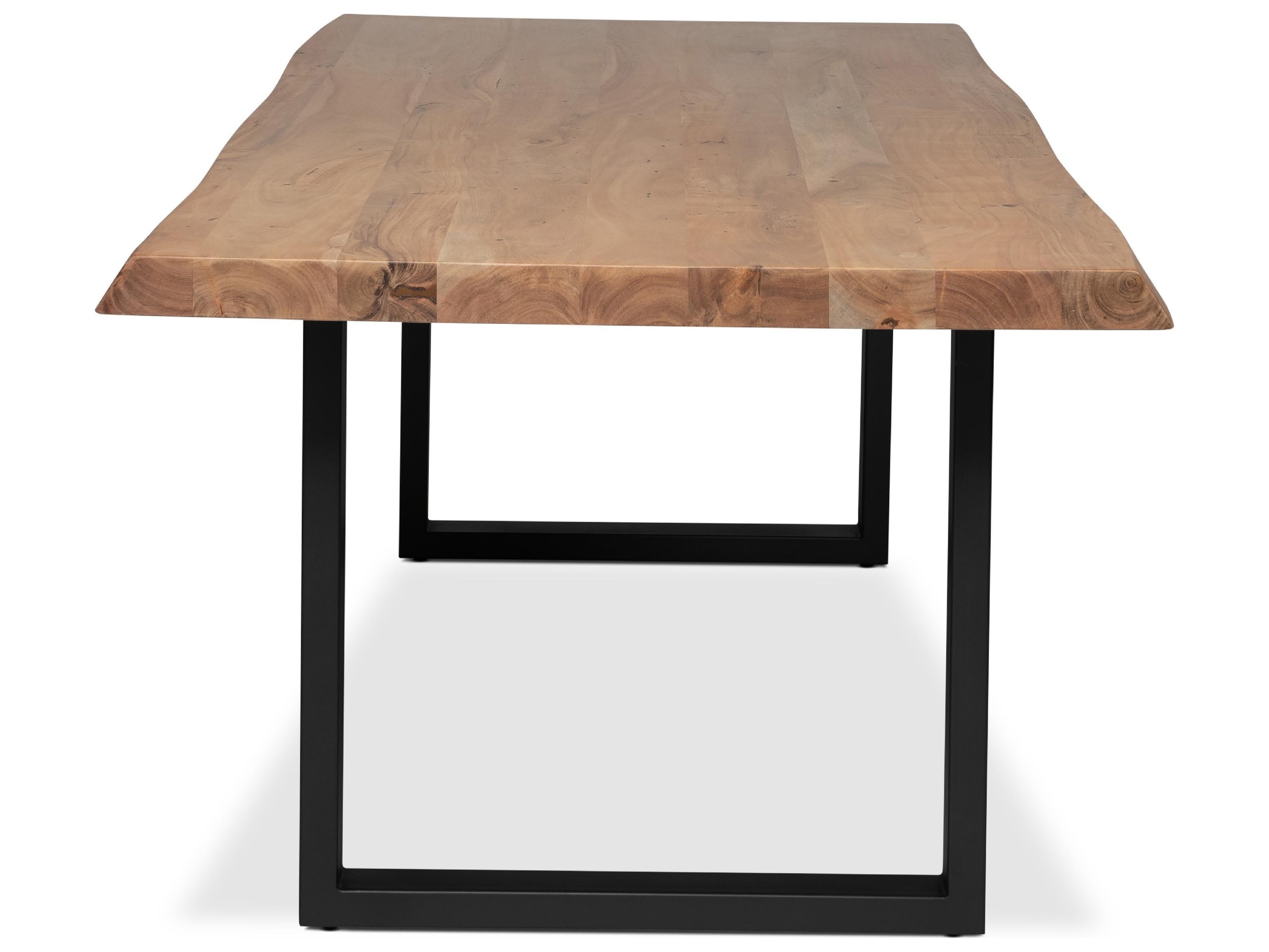 Urbia Brooks Dining Table U Base Teak Top Black Base