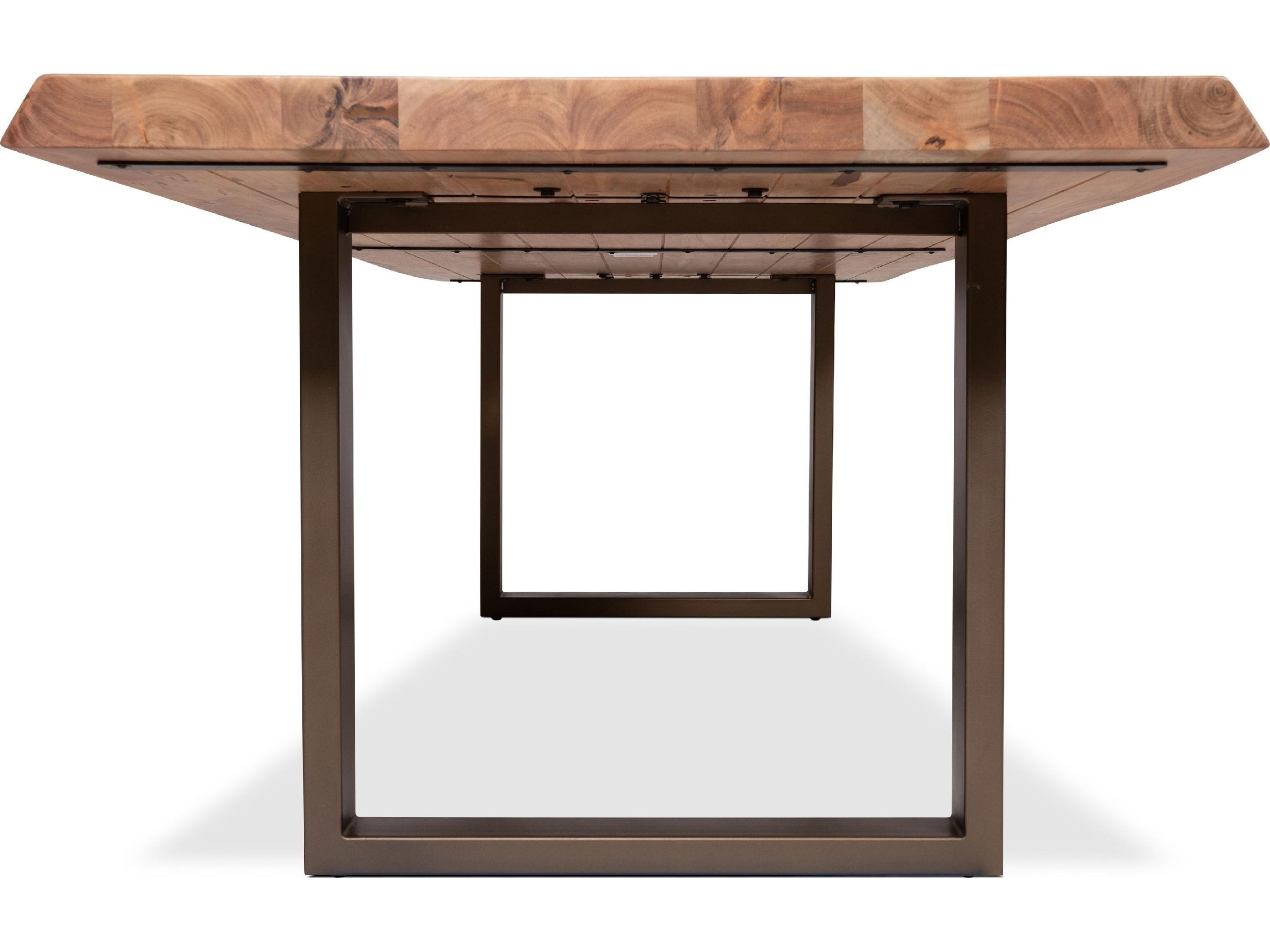 Urbia Brooks Dining Table U Base Teak Top Brass Base