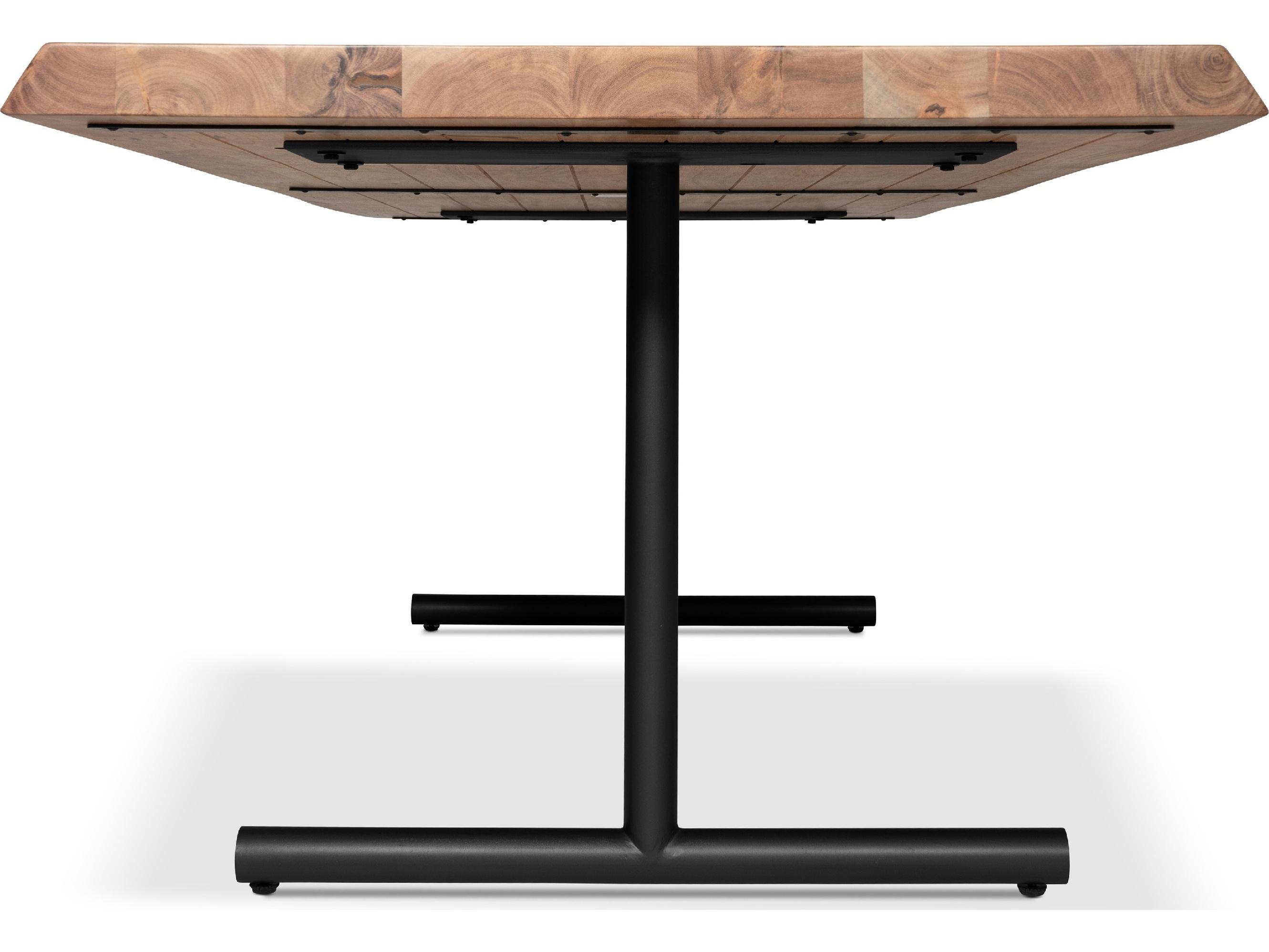 Urbia Brooks Dining Table T Base Teak Top Black Base