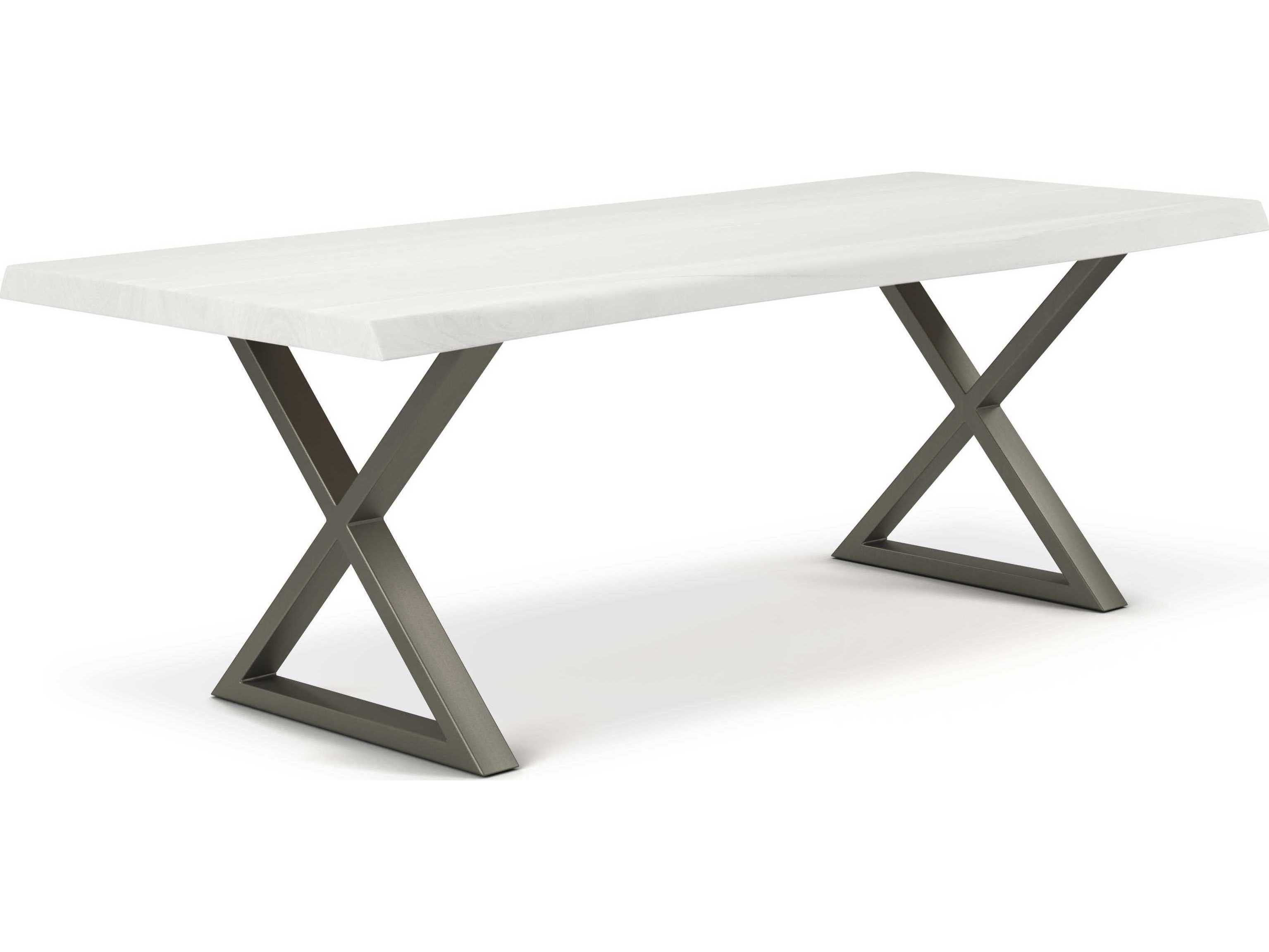 Urbia Brooks Rectangular Wood White Wash Pewter Dining Table
