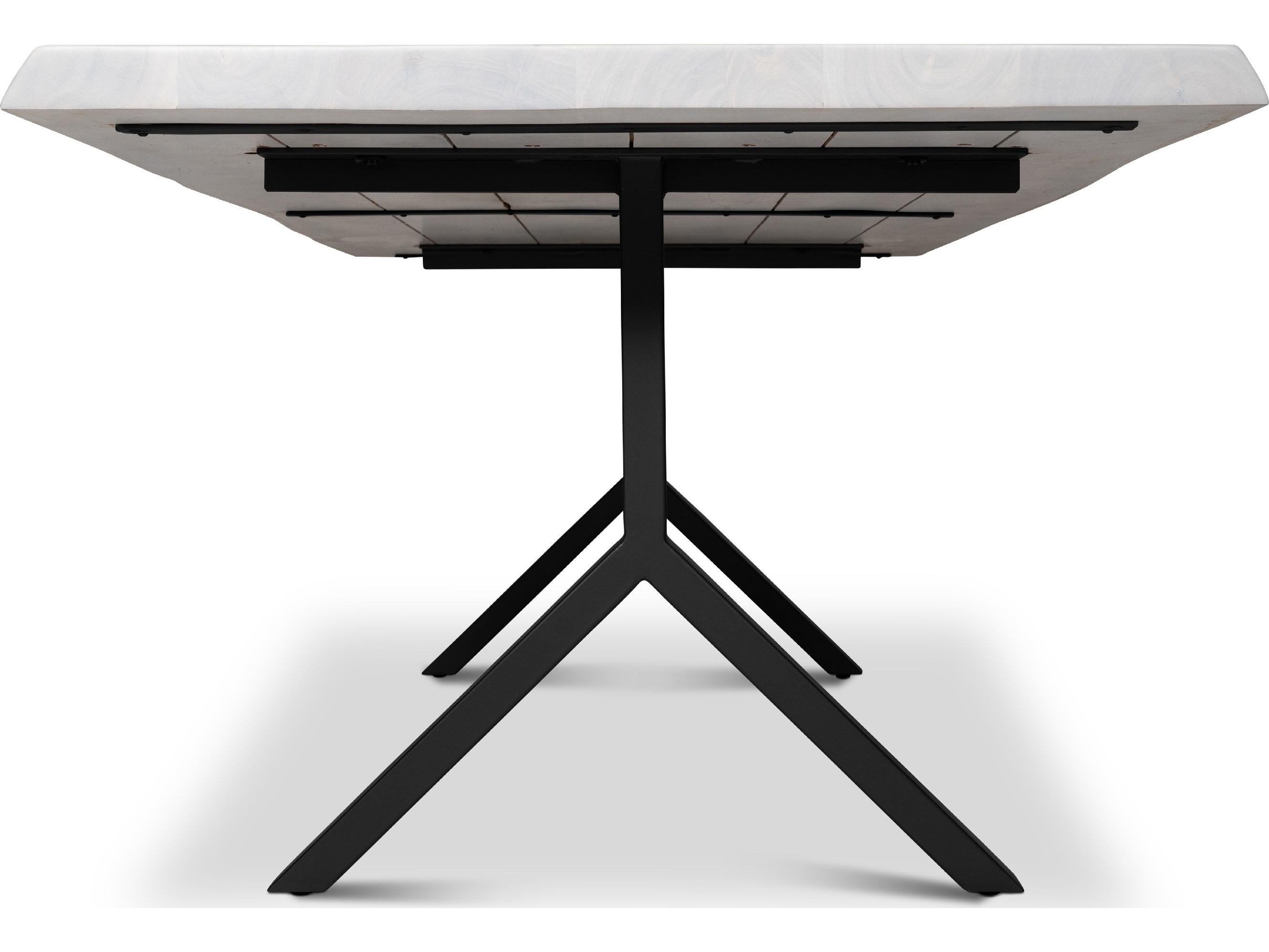 Urbia Brooks Dining Table Y Base White Wash Top Black Base