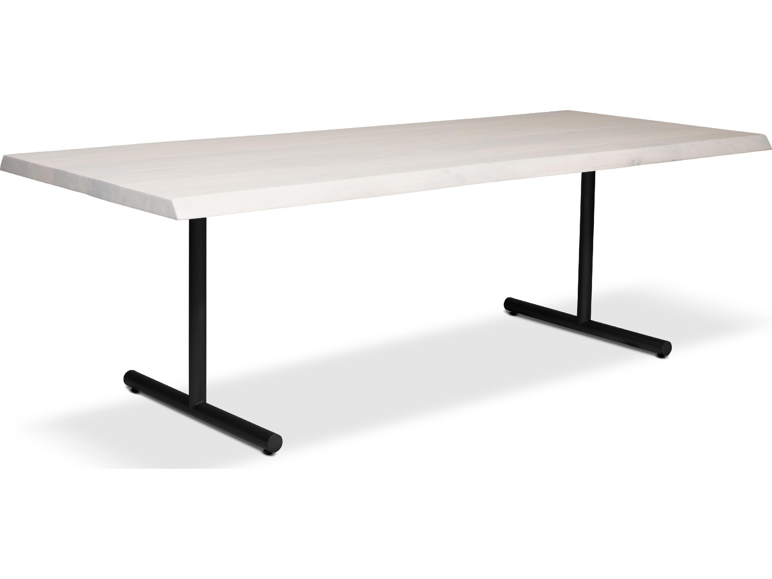 Urbia Brooks Dining Table T Base White Wash Top Black Base