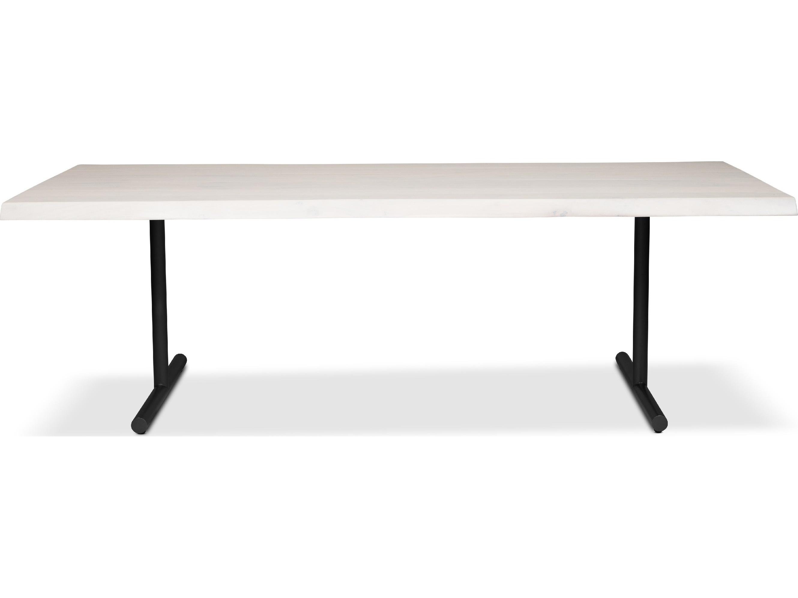 Urbia Brooks Dining Table T Base White Wash Top Black Base