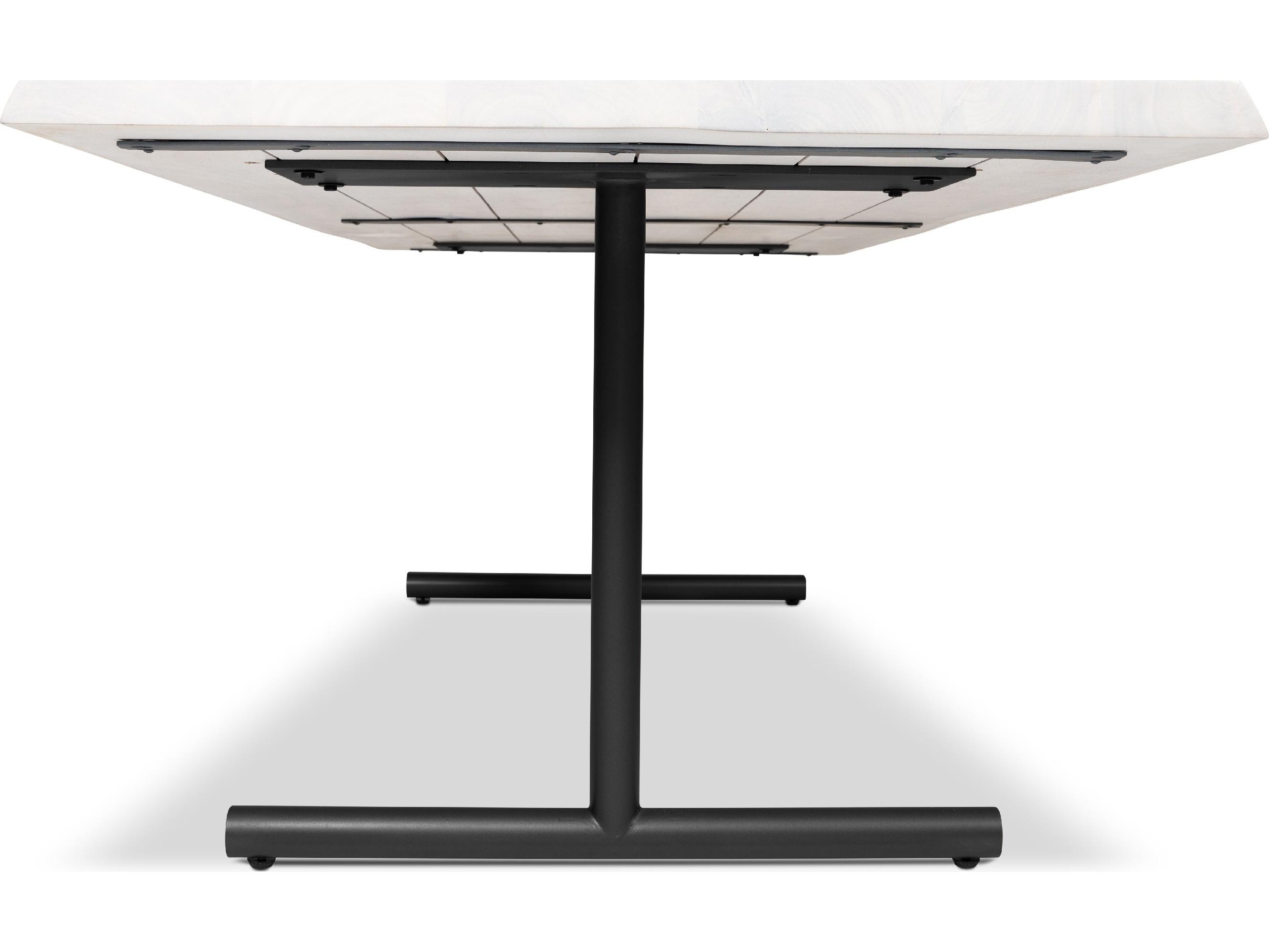 Urbia Brooks Dining Table T Base White Wash Top Black Base