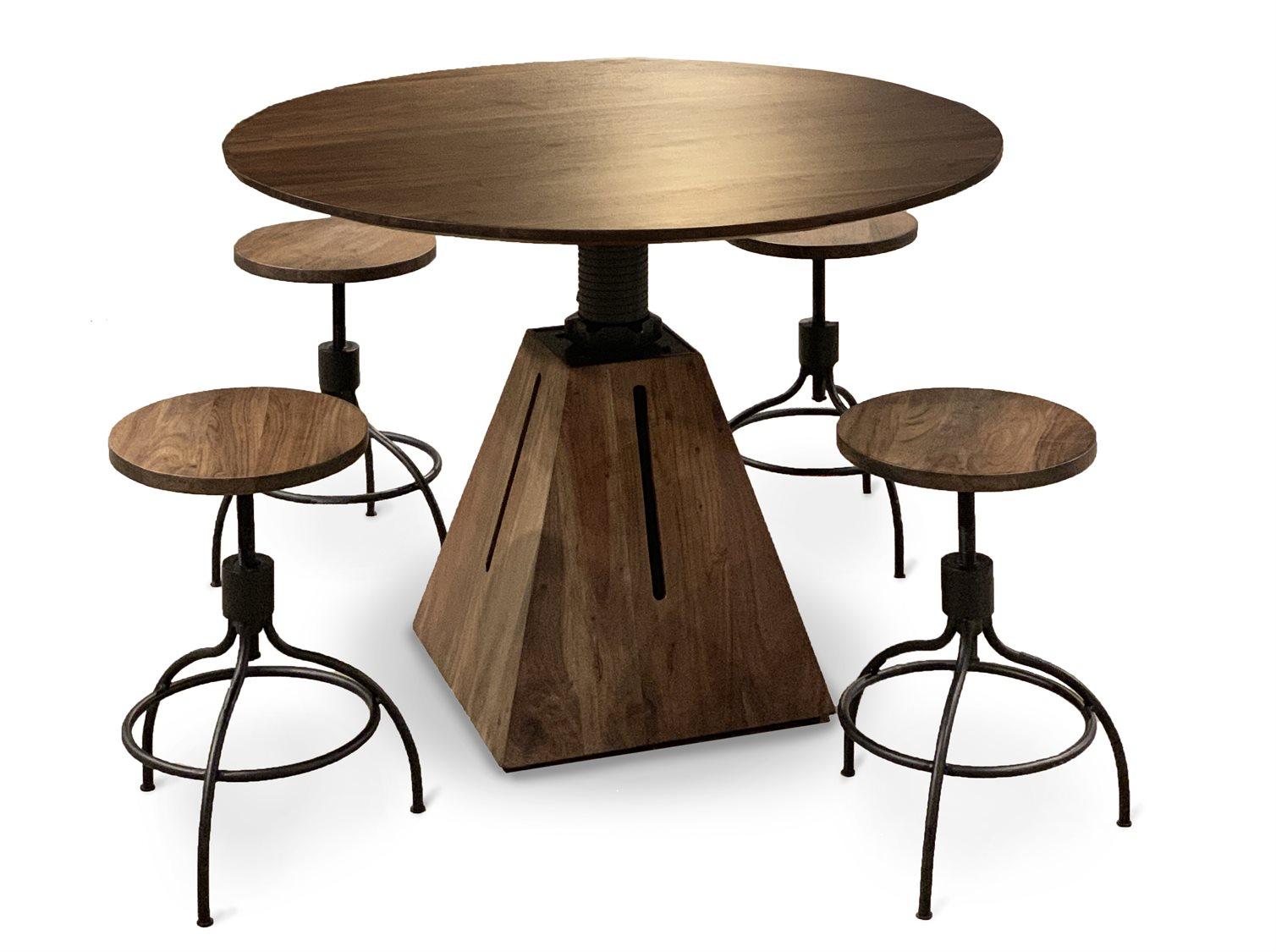 Urbia Revolve Vinegar Adjustable Acacia Wood Counter Stool