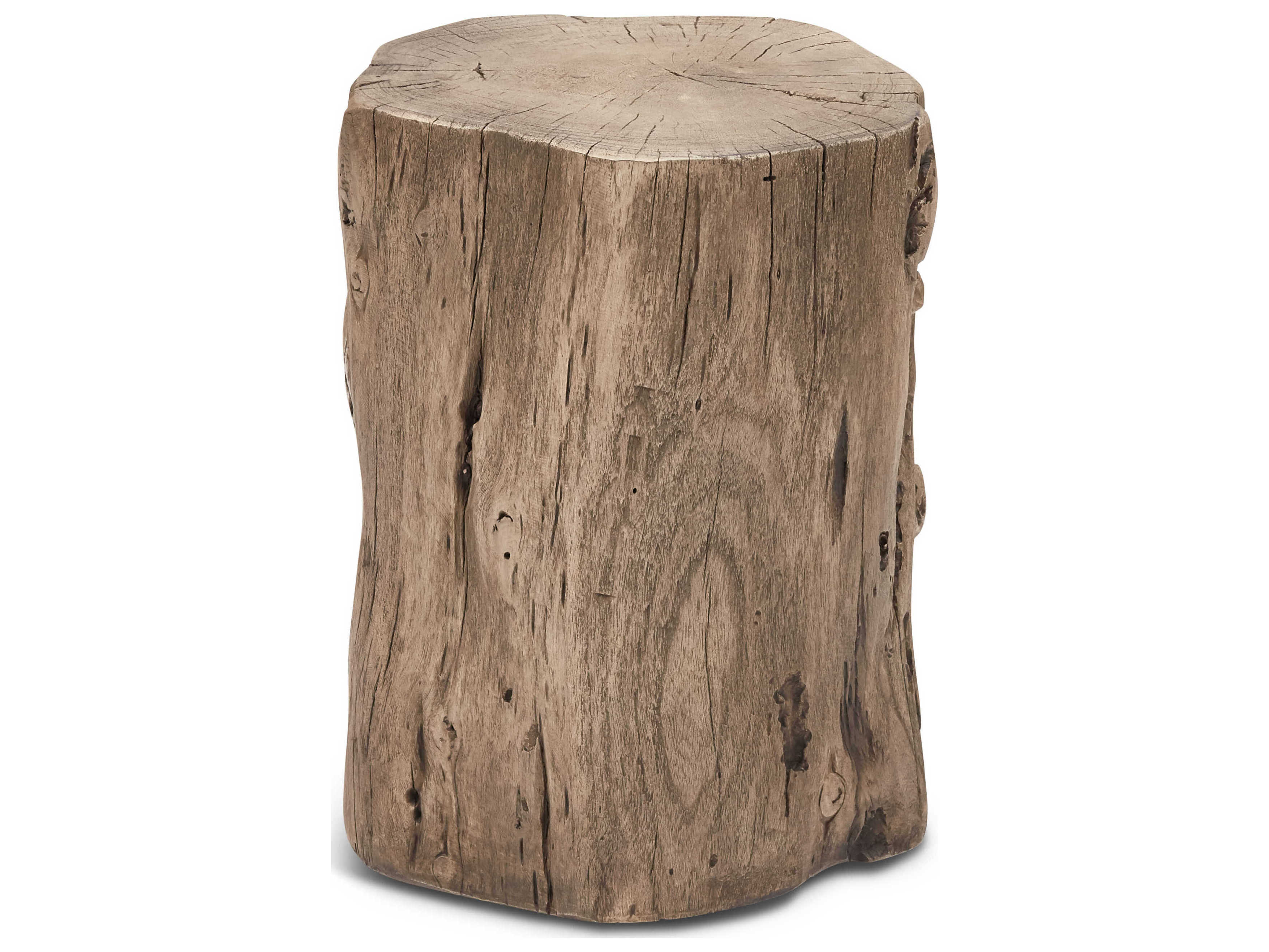 Urbia Brooks Round Wood Sandblasted Grey End Table