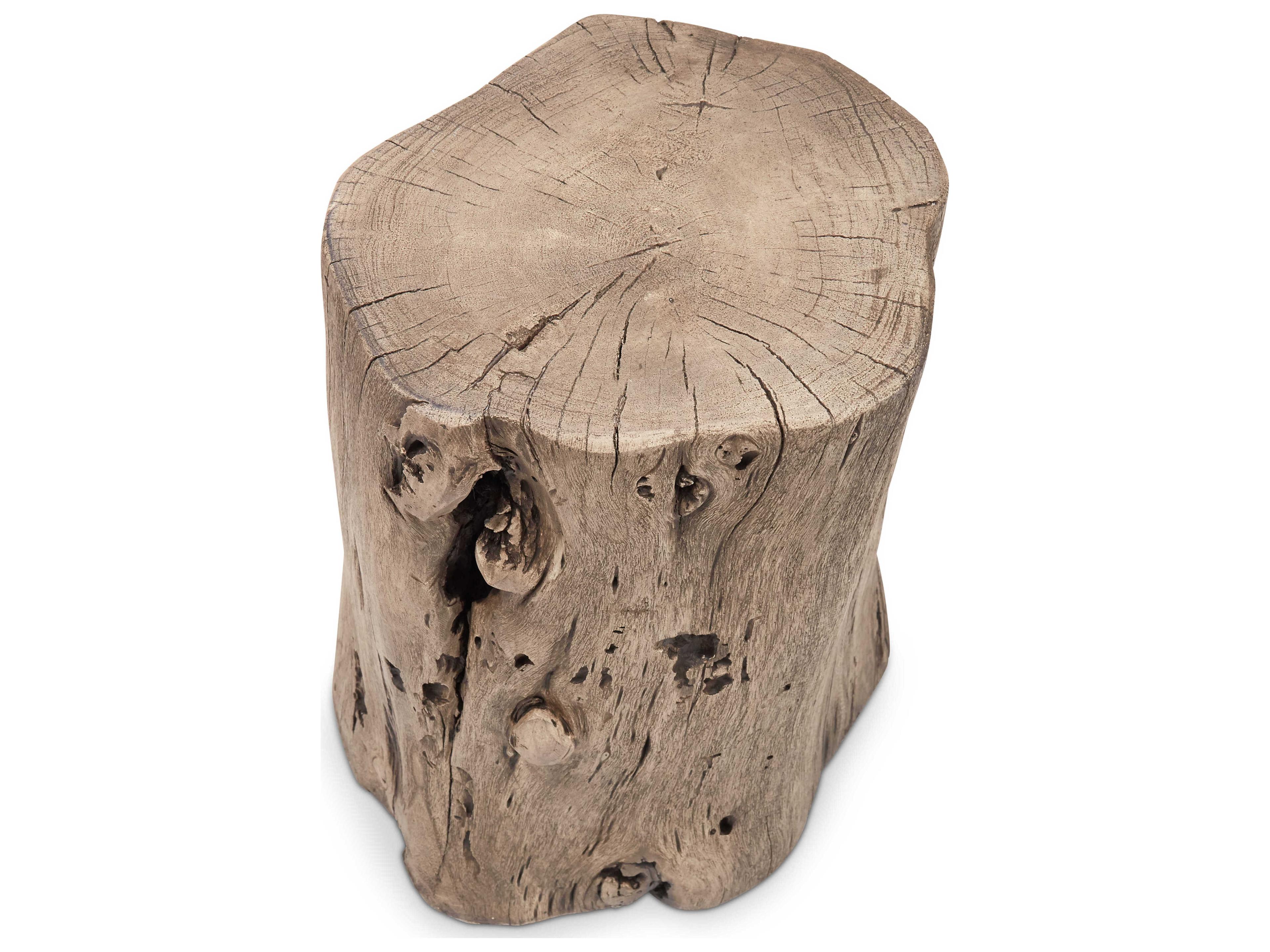 Urbia Brooks Round Wood Sandblasted Grey End Table