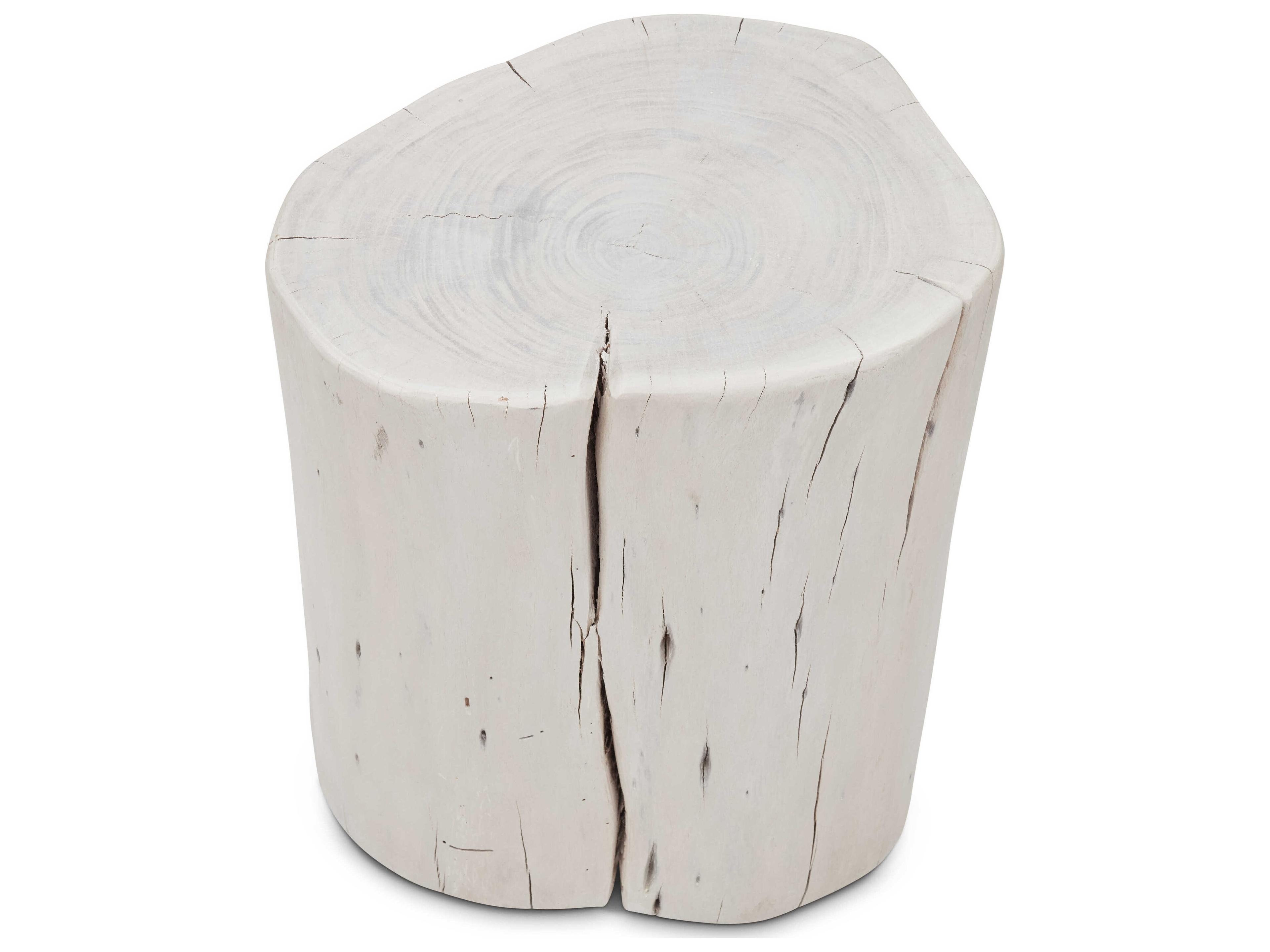 Urbia Brooks Round Wood White Wash End Table