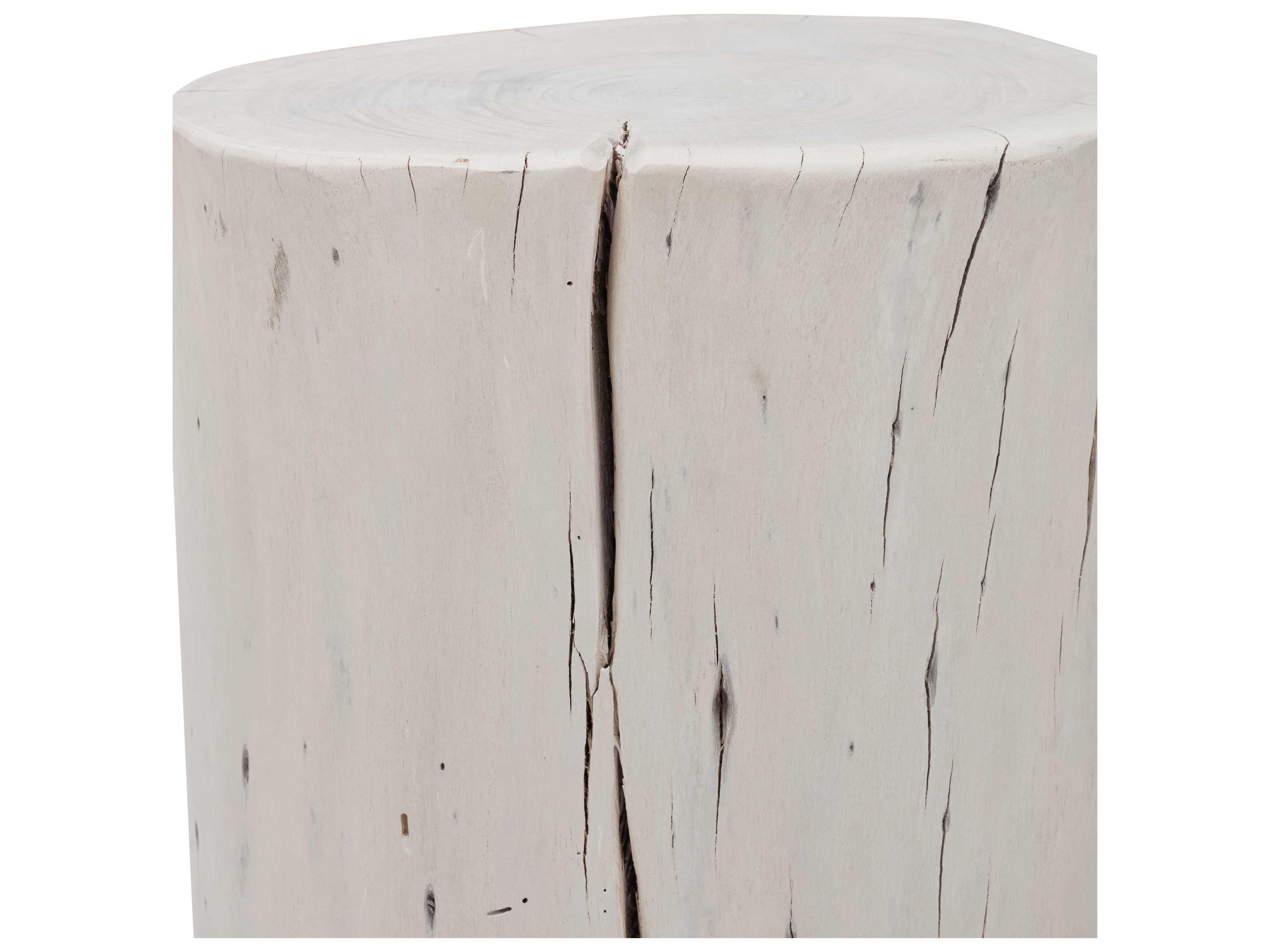 Urbia Brooks Round Wood White Wash End Table