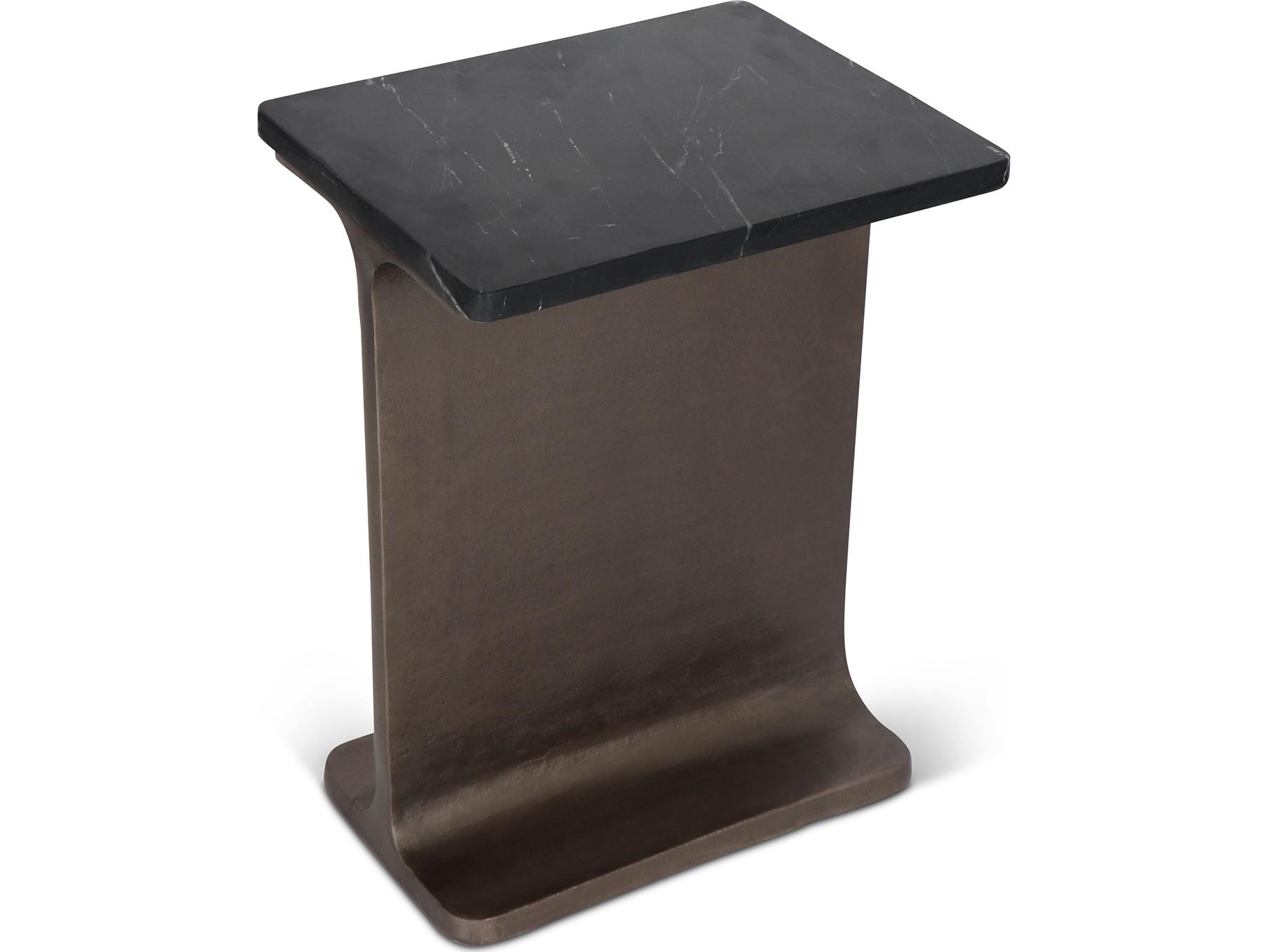 Urbia Marbelle Rectangular Marble I-Beam End Table