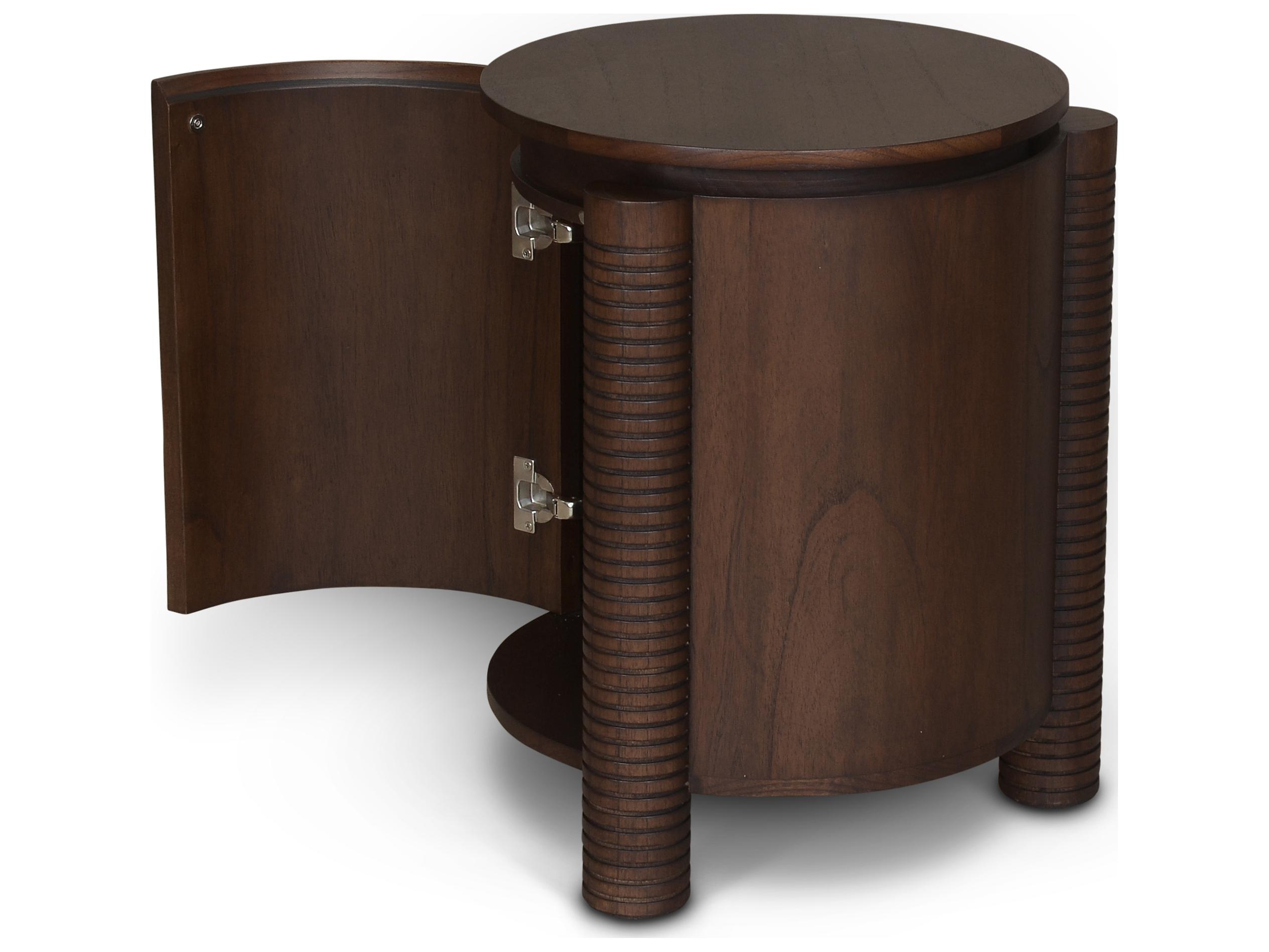 Urbia Luna Collection Round Wood Roasted Coffee End Table