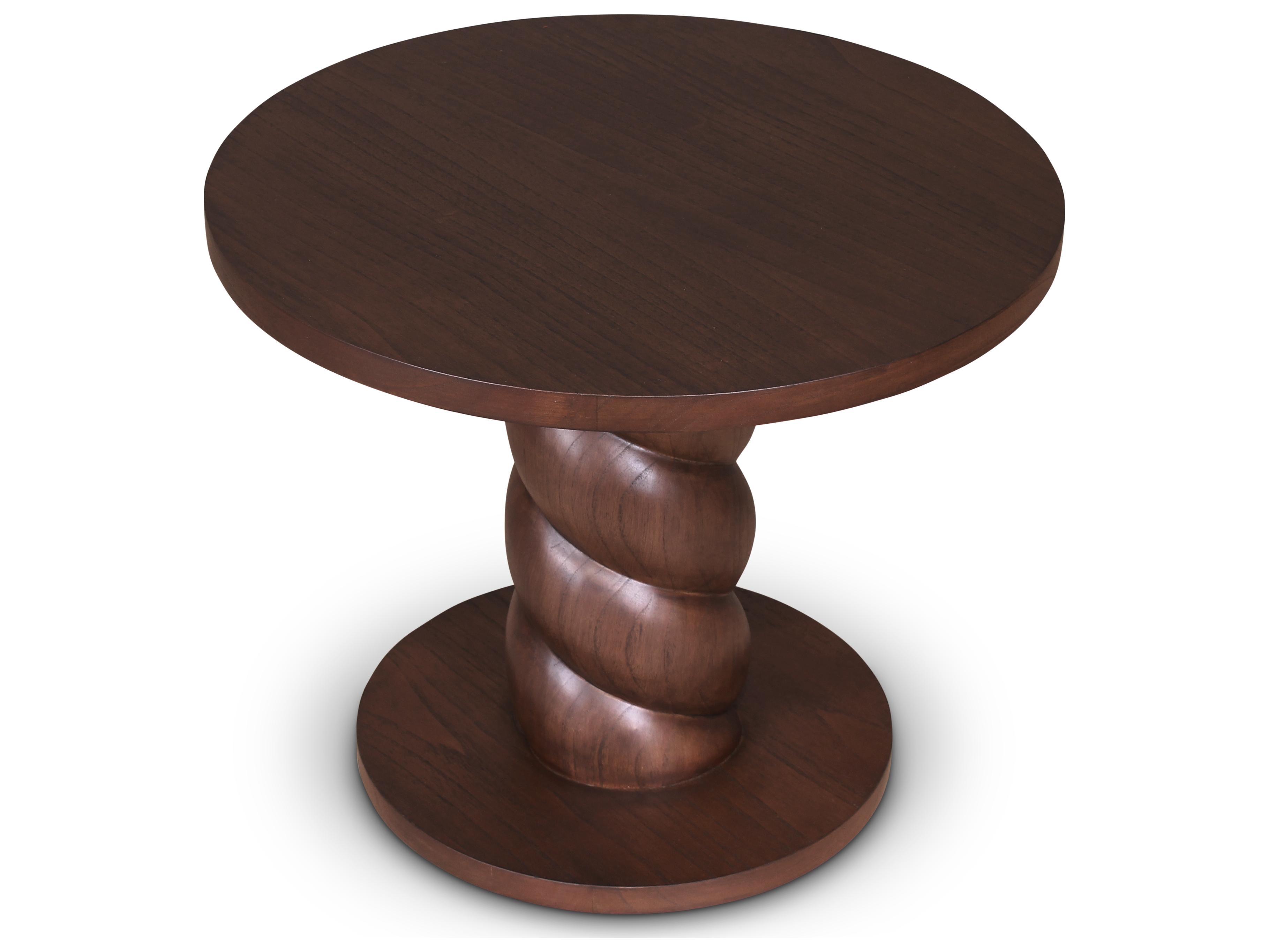 Urbia Olo Round Wood Roasted Coffee End Table