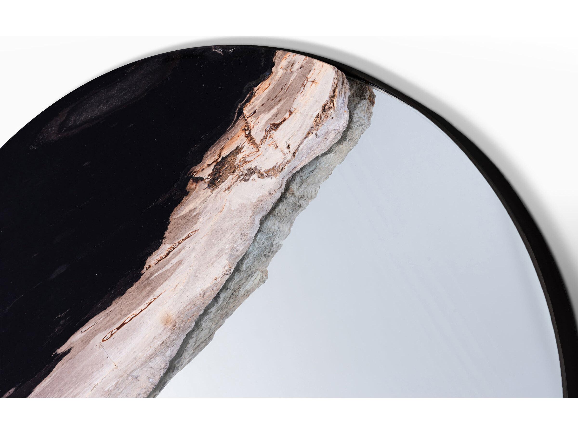 Urbia Relique Clear Glass Natural Dark Raw Bronze Wall Mirror Round