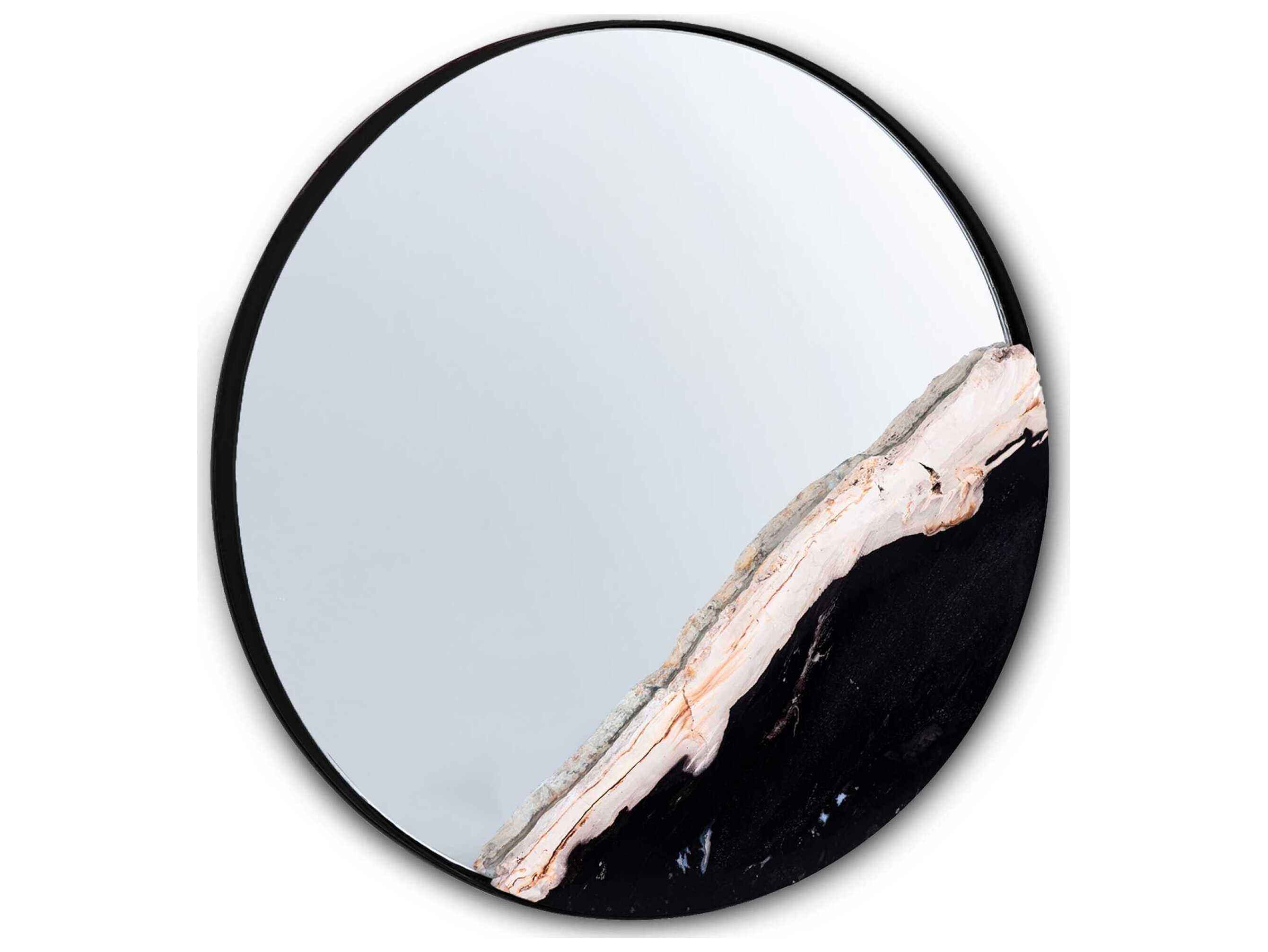 Urbia Relique Clear Glass Natural Dark Raw Bronze Wall Mirror Round