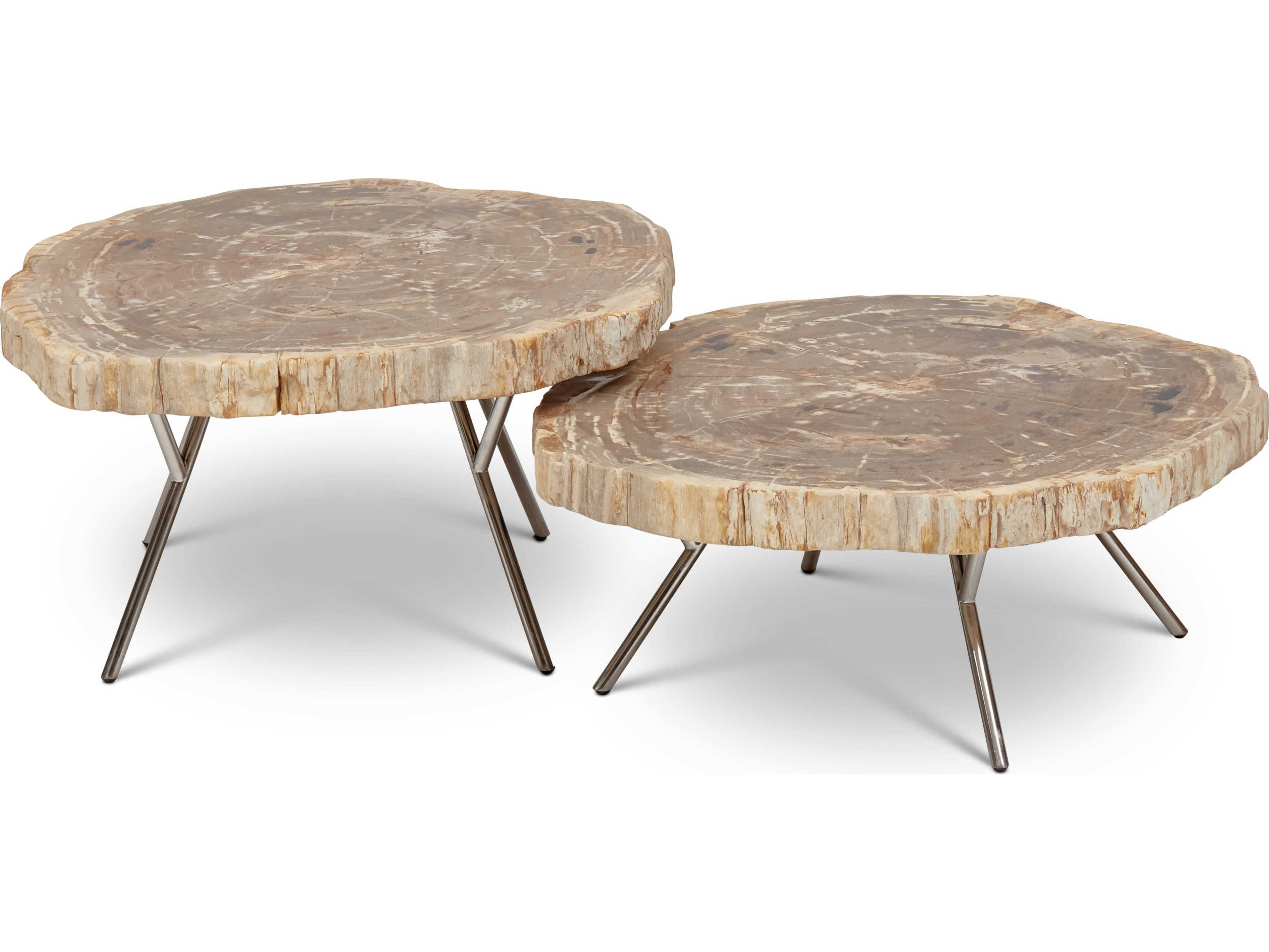 Urbia Relique Wood Natural Light Polished Stainless Steel End Table