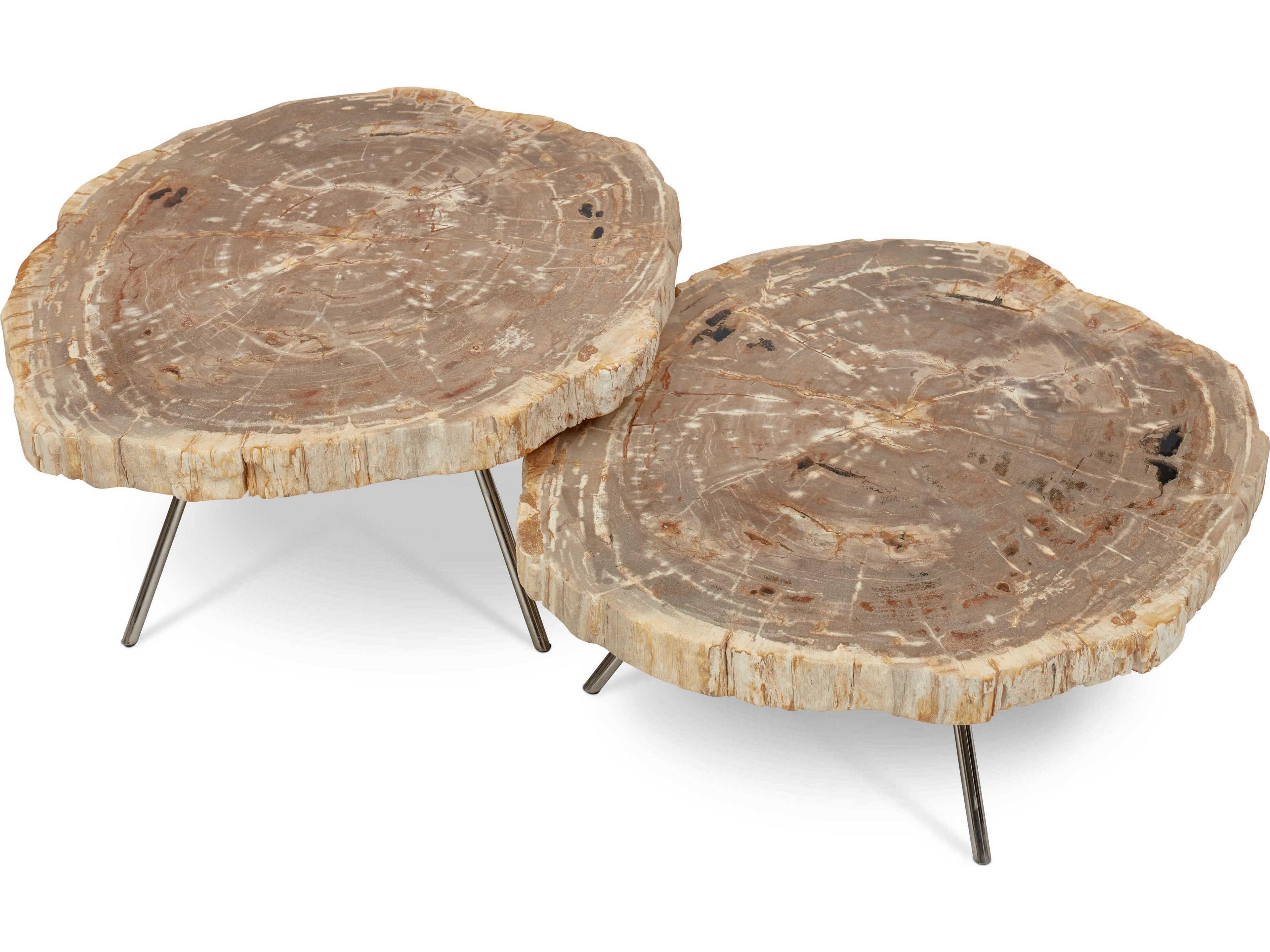 Urbia Relique Wood Natural Light Polished Stainless Steel End Table