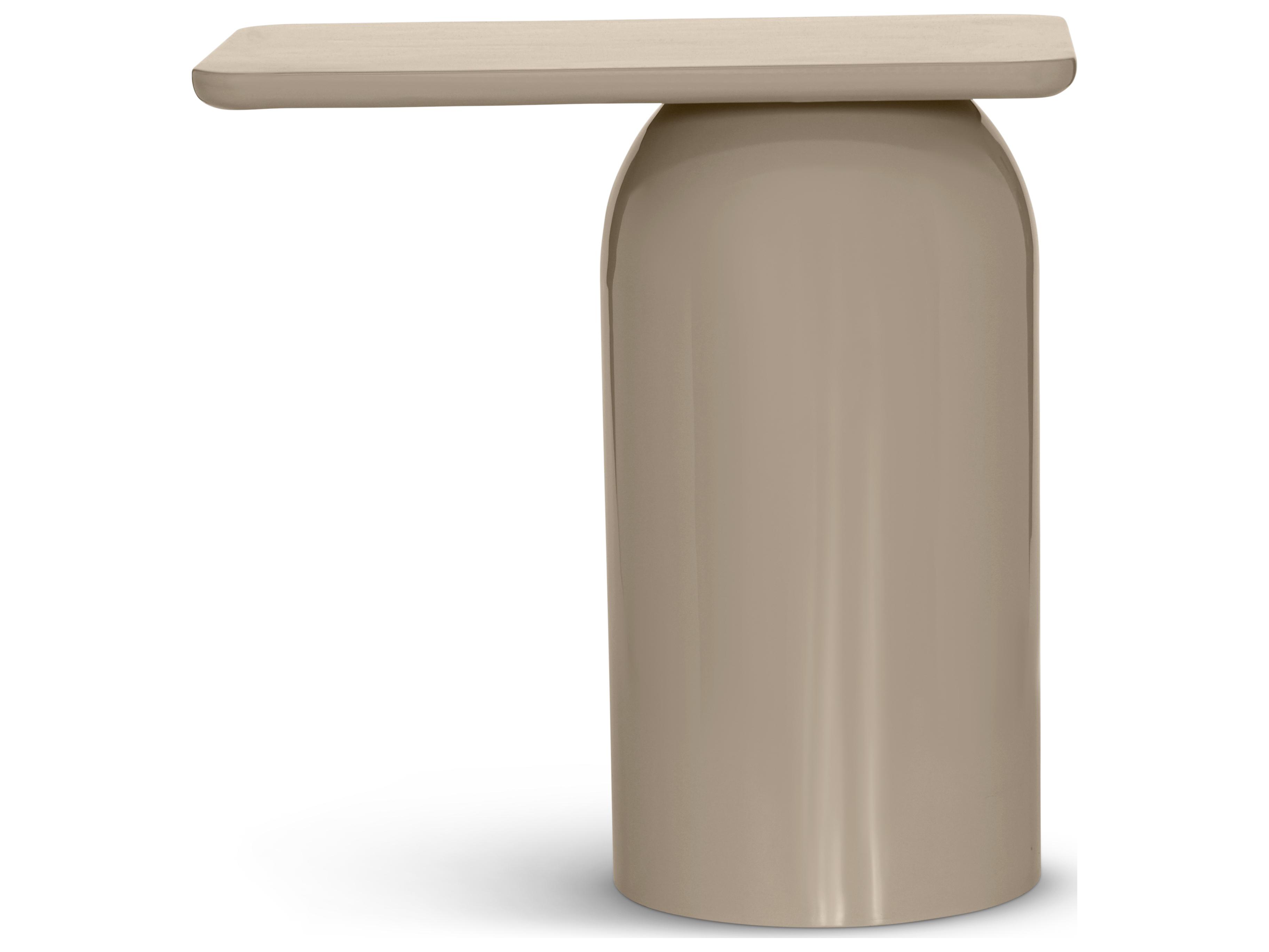 Urbia Alessia Rectangular Metal Latte Taupe End Table