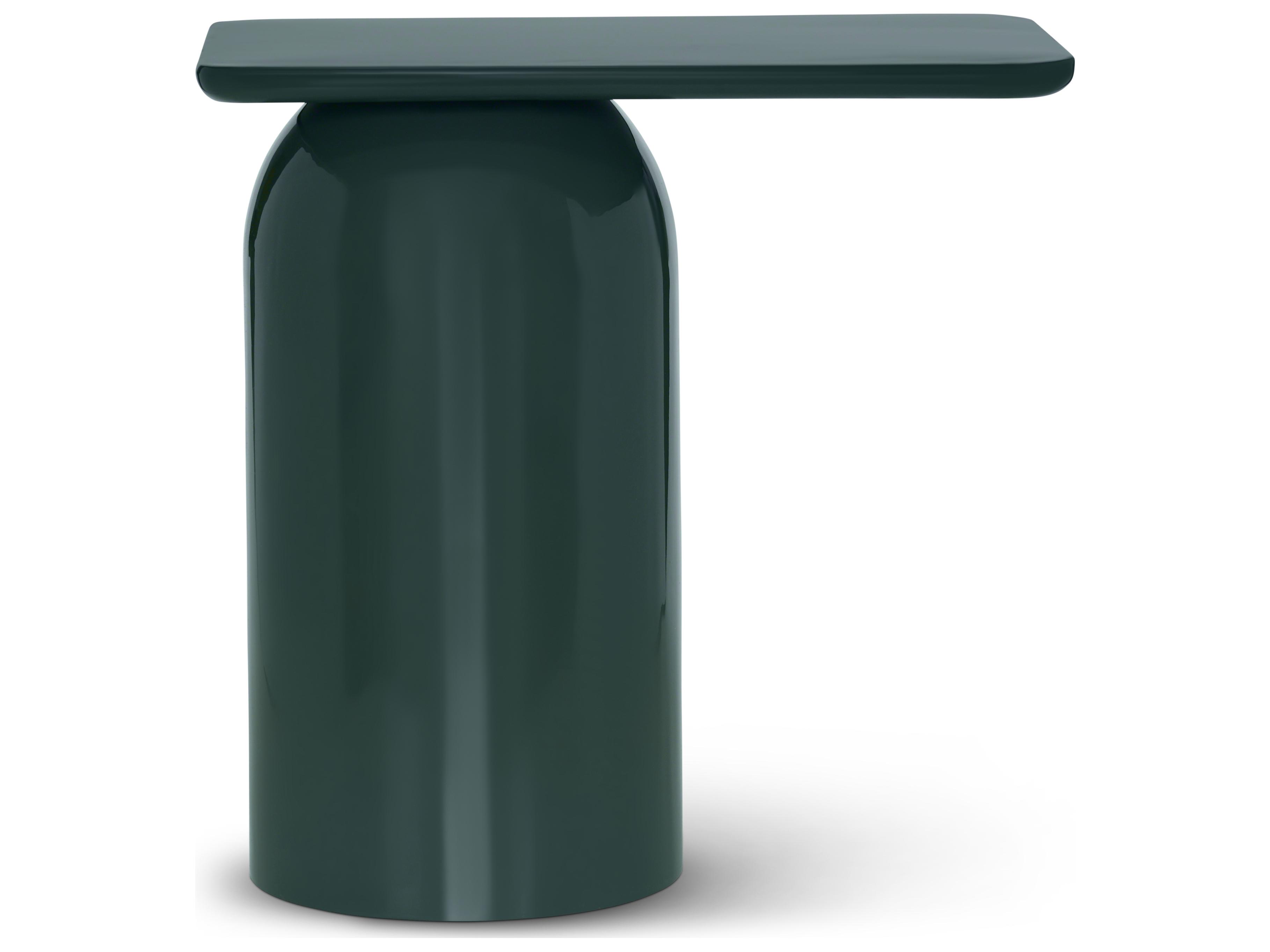 Urbia Alessia Rectangular Metal Obsidian Green End Table