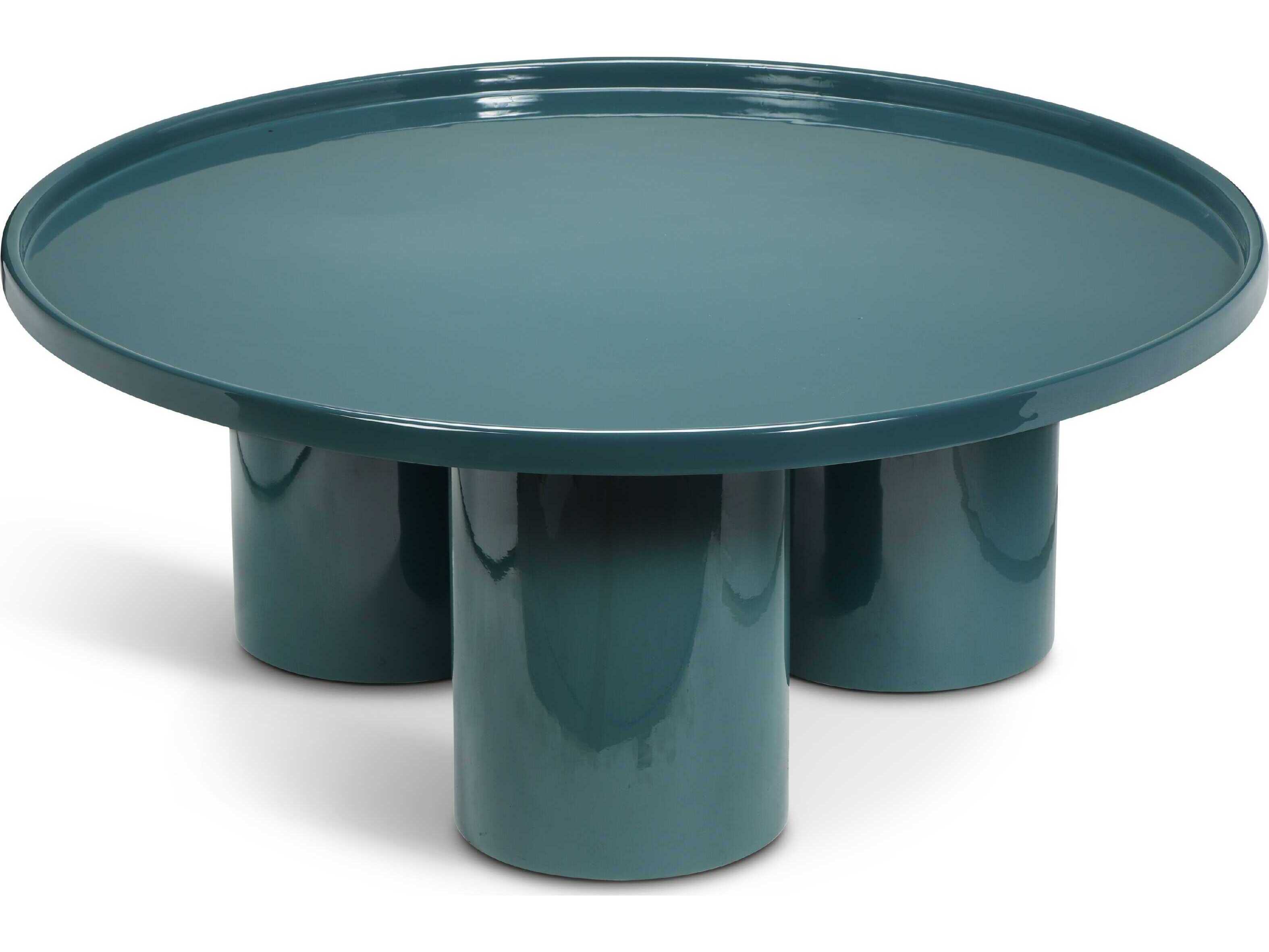 Urbia Eclat Sofia Enamel Round Metal Aegean Teal Coffee Table