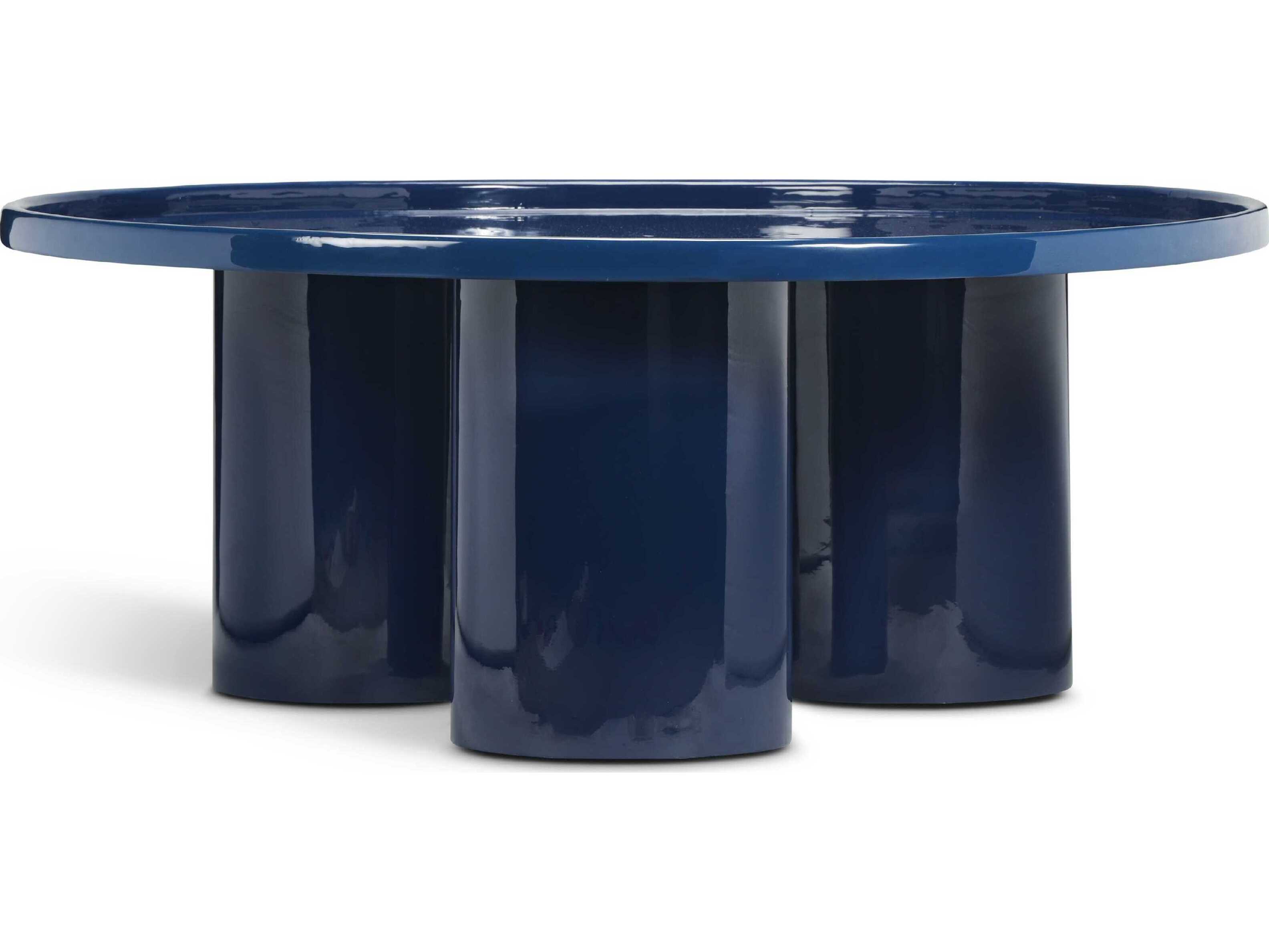 Urbia Eclat Sofia Enamel Round Metal Navy Coffee Table