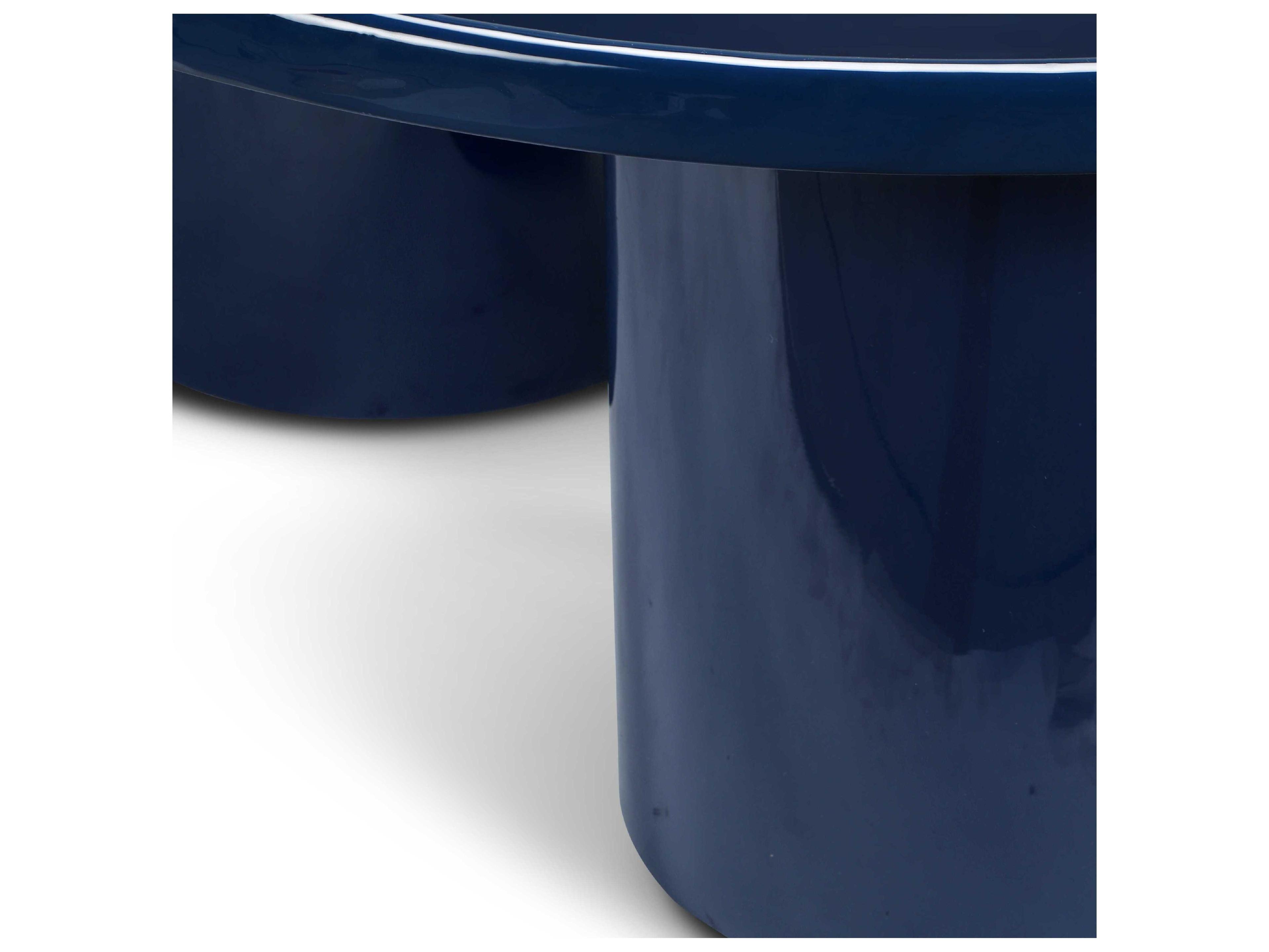 Urbia Eclat Sofia Enamel Round Metal Navy Coffee Table