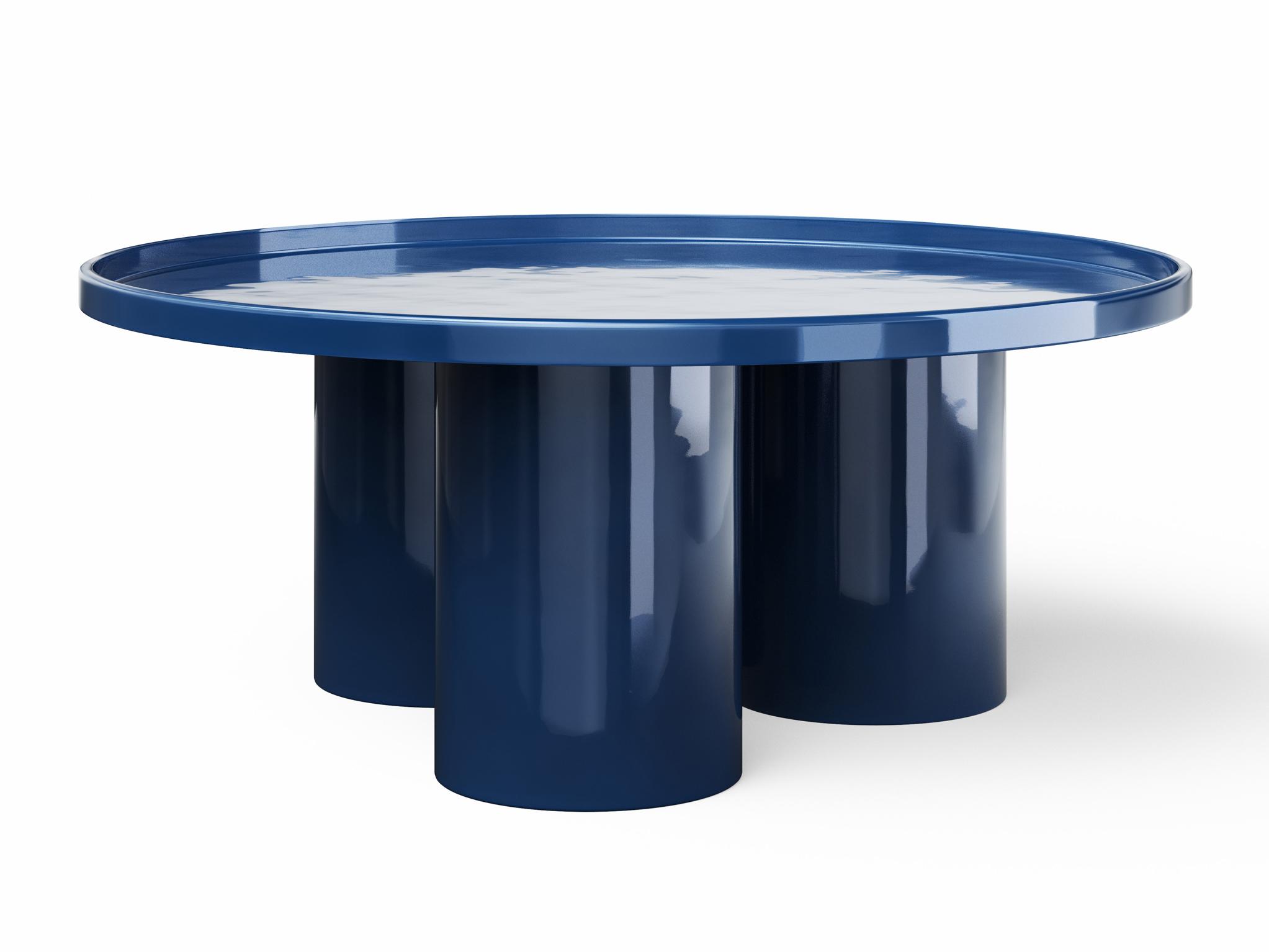 Urbia Eclat Sofia Enamel Round Metal Navy Coffee Table