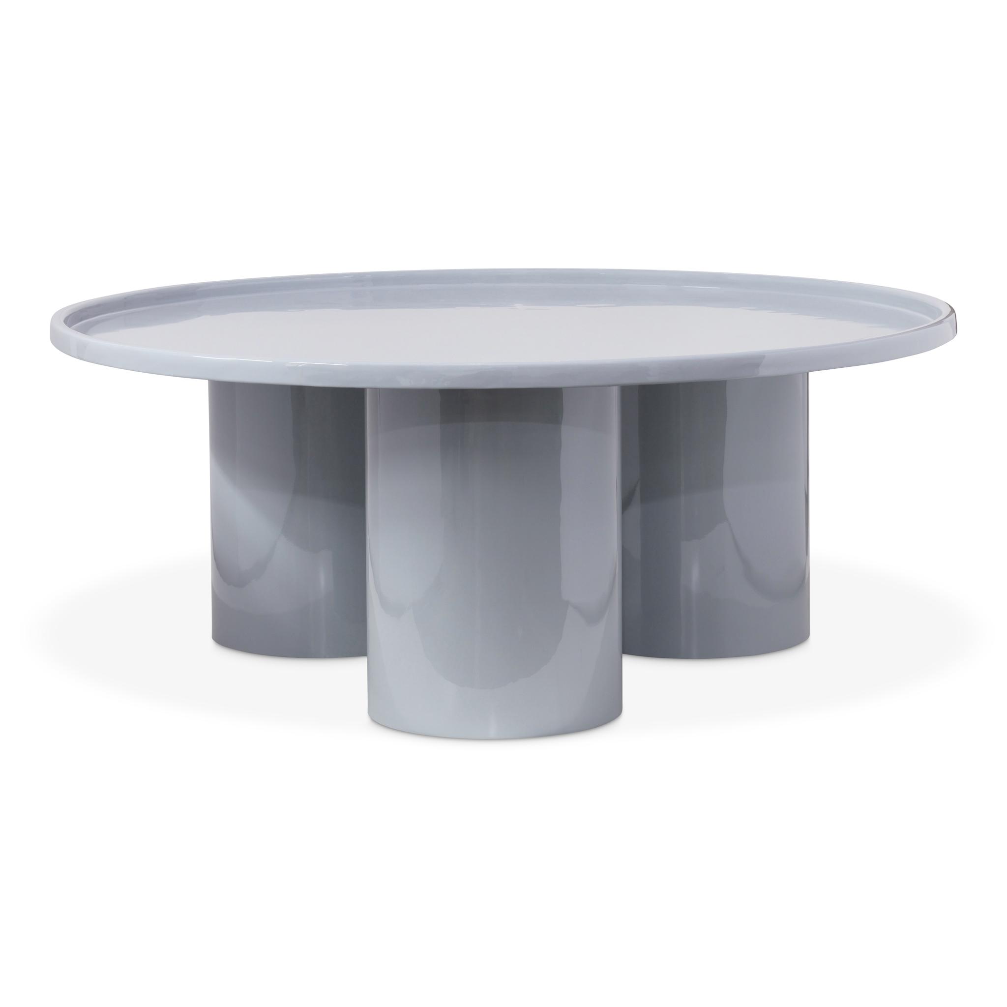 Urbia Eclat Round Metal Pearl Blue Coffee Table