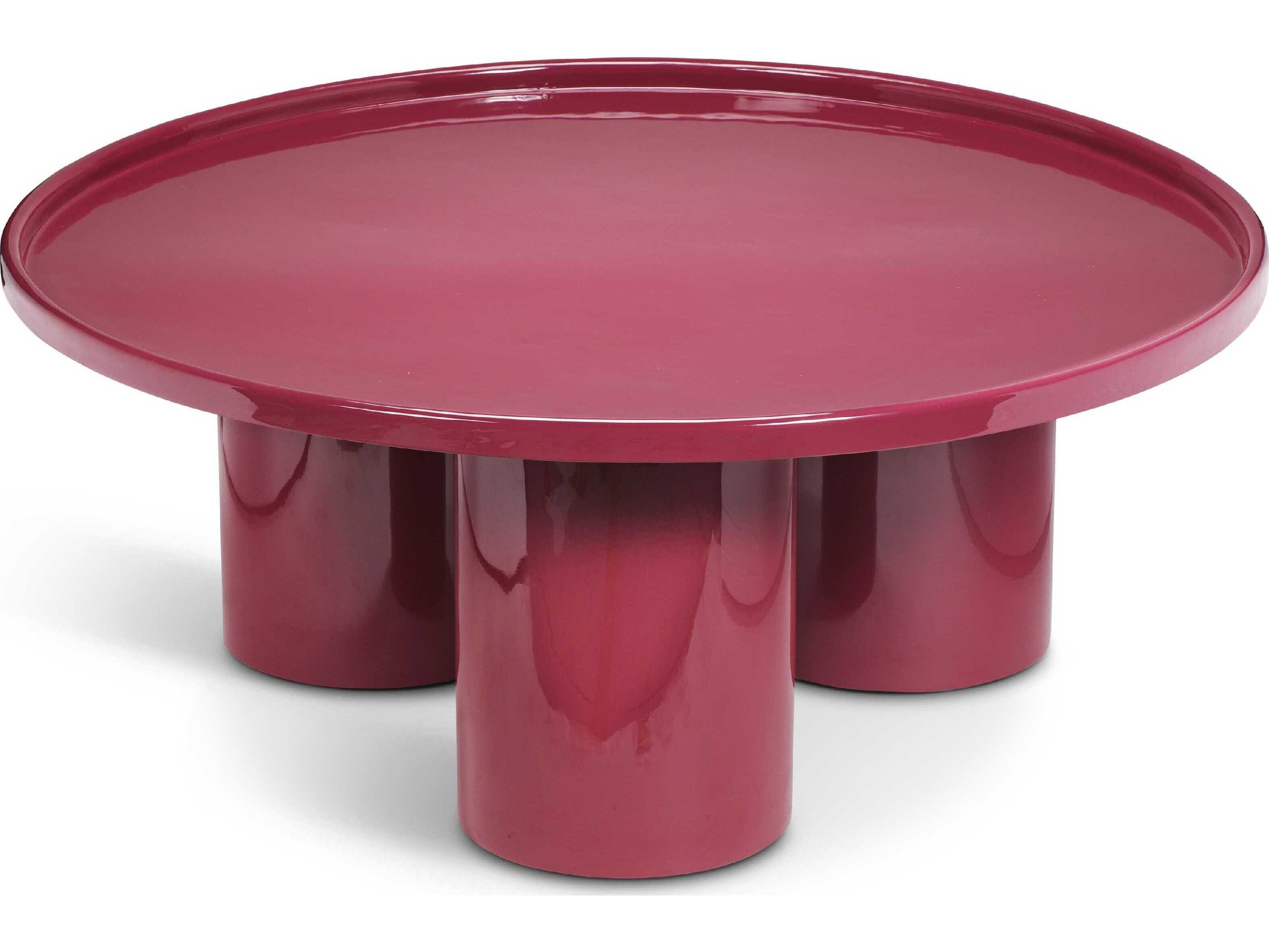 Urbia Eclat Sofia Enamel Round Metal Plum Coffee Table