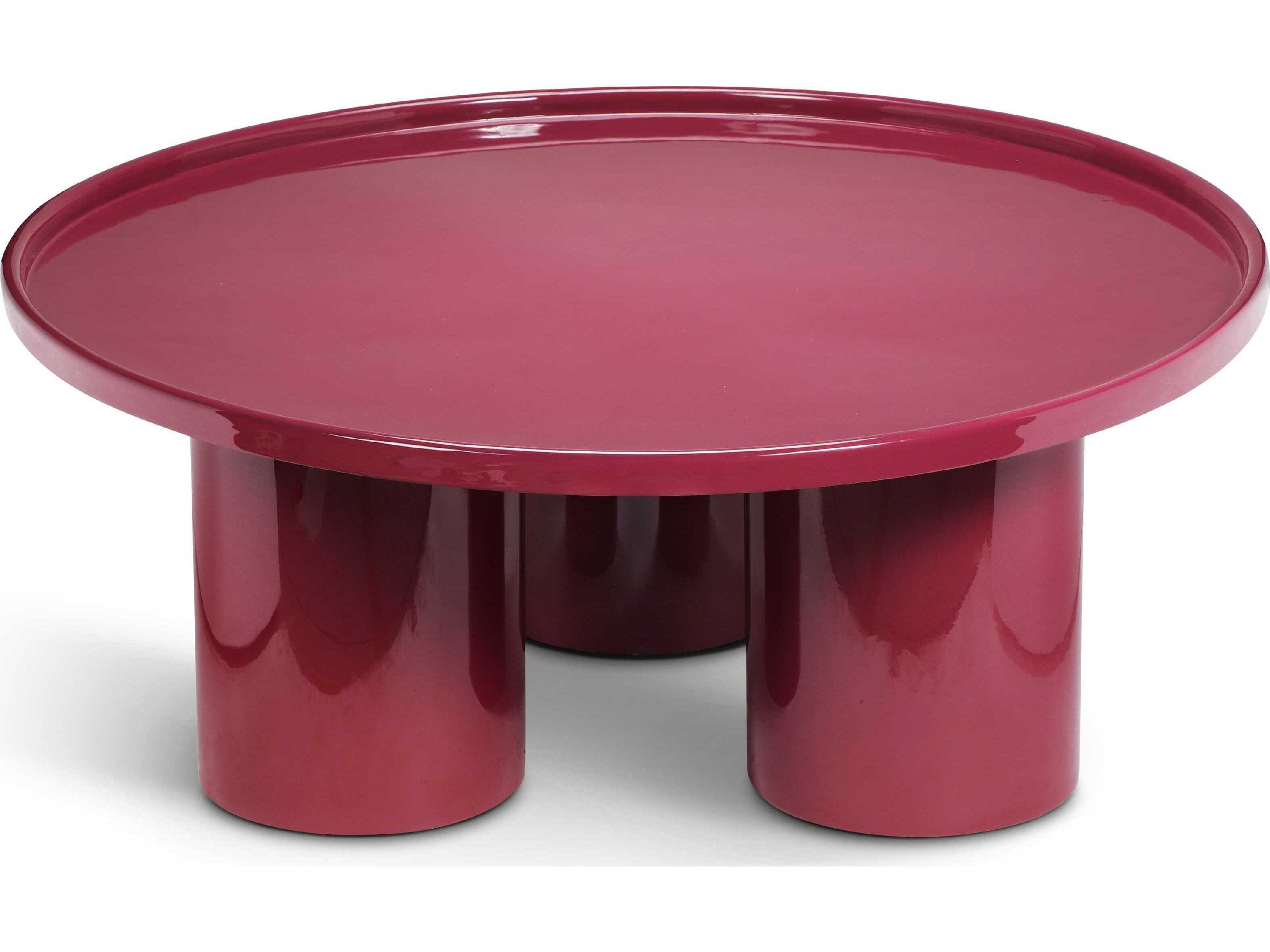 Urbia Eclat Sofia Enamel Round Metal Plum Coffee Table